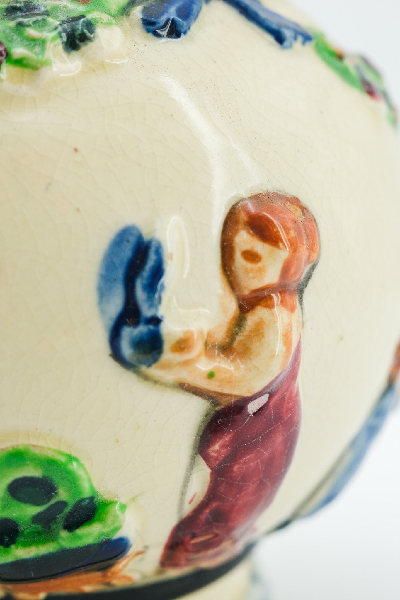 Vintage Ceramic Pitcher with Twisted Handle / ヴィンテージ
