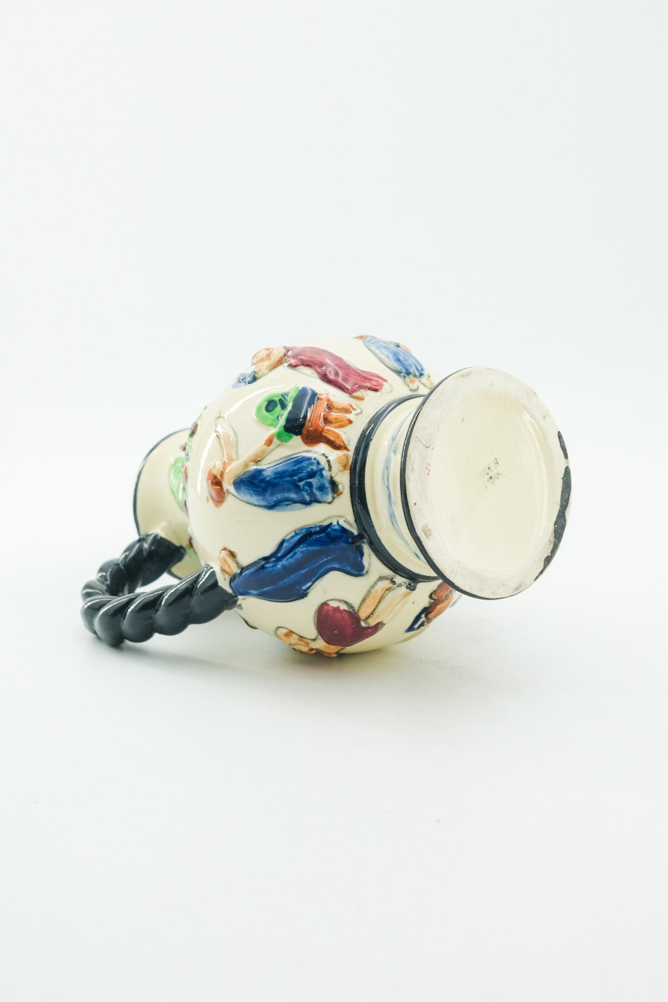 Vintage Ceramic Pitcher with Twisted Handle / ヴィンテージ