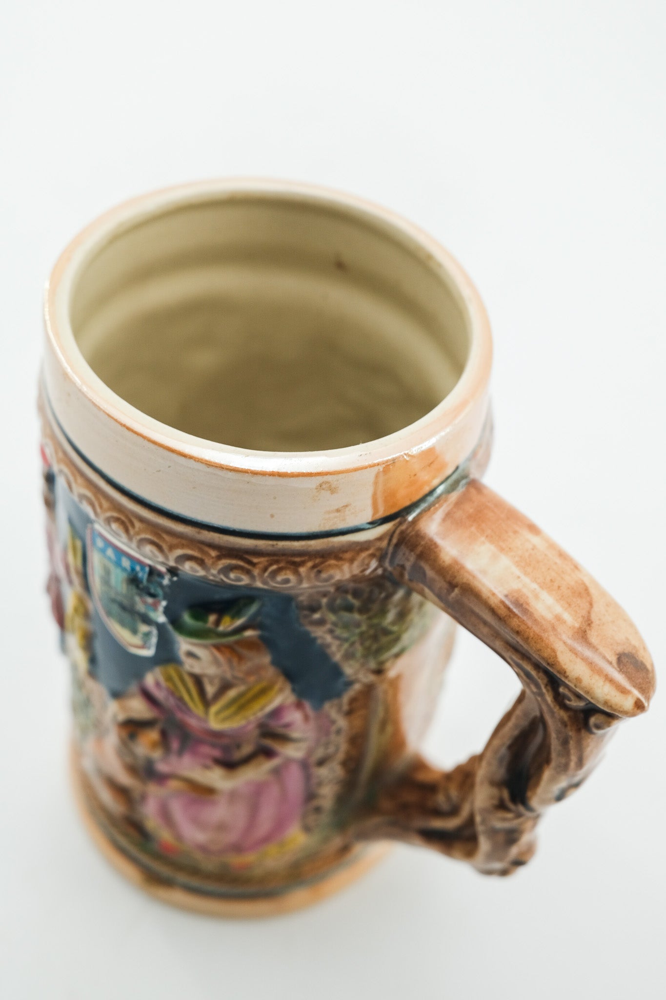 Vintage Beer Stein Mug with Paris Sticker / ヴィンテージ ビアジョッキ型マグカップ（パリステッカー）
