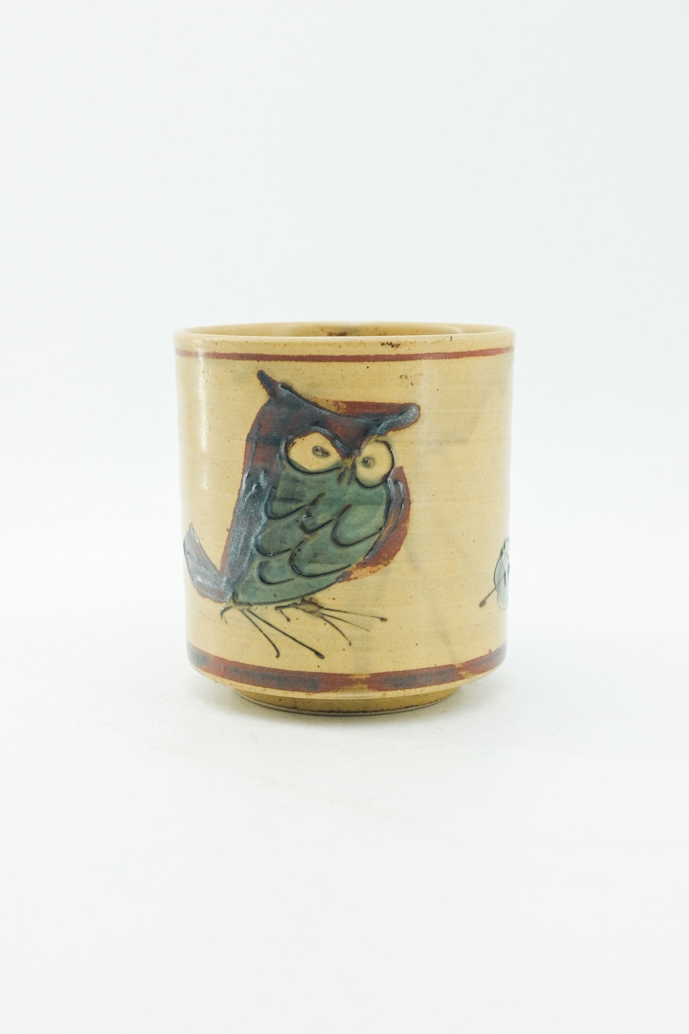 Owl patterned container / フクロウの筒鉢