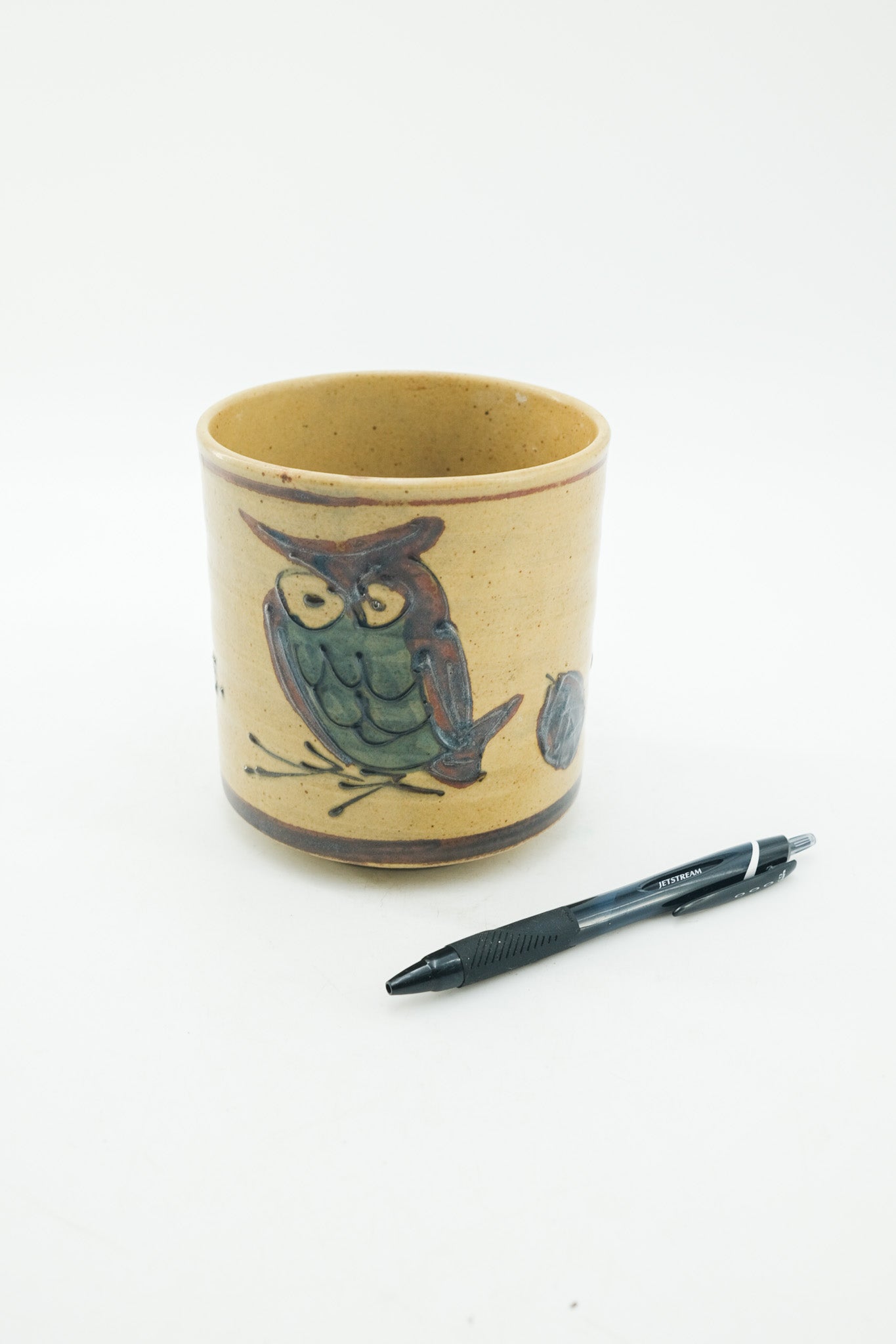 Owl patterned container / フクロウの筒鉢