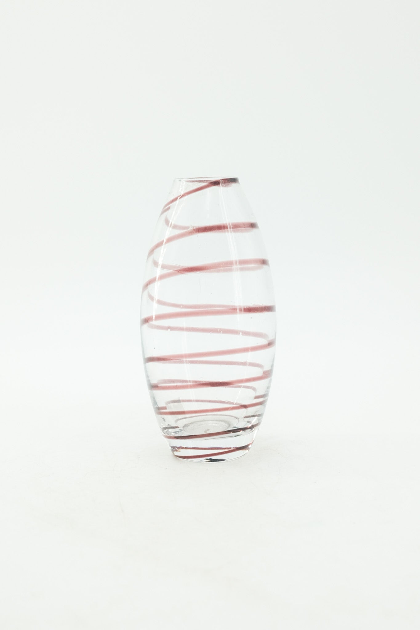 Glass Vase with Purple Spiral / ガラスフラワーベース パープルスパイラル