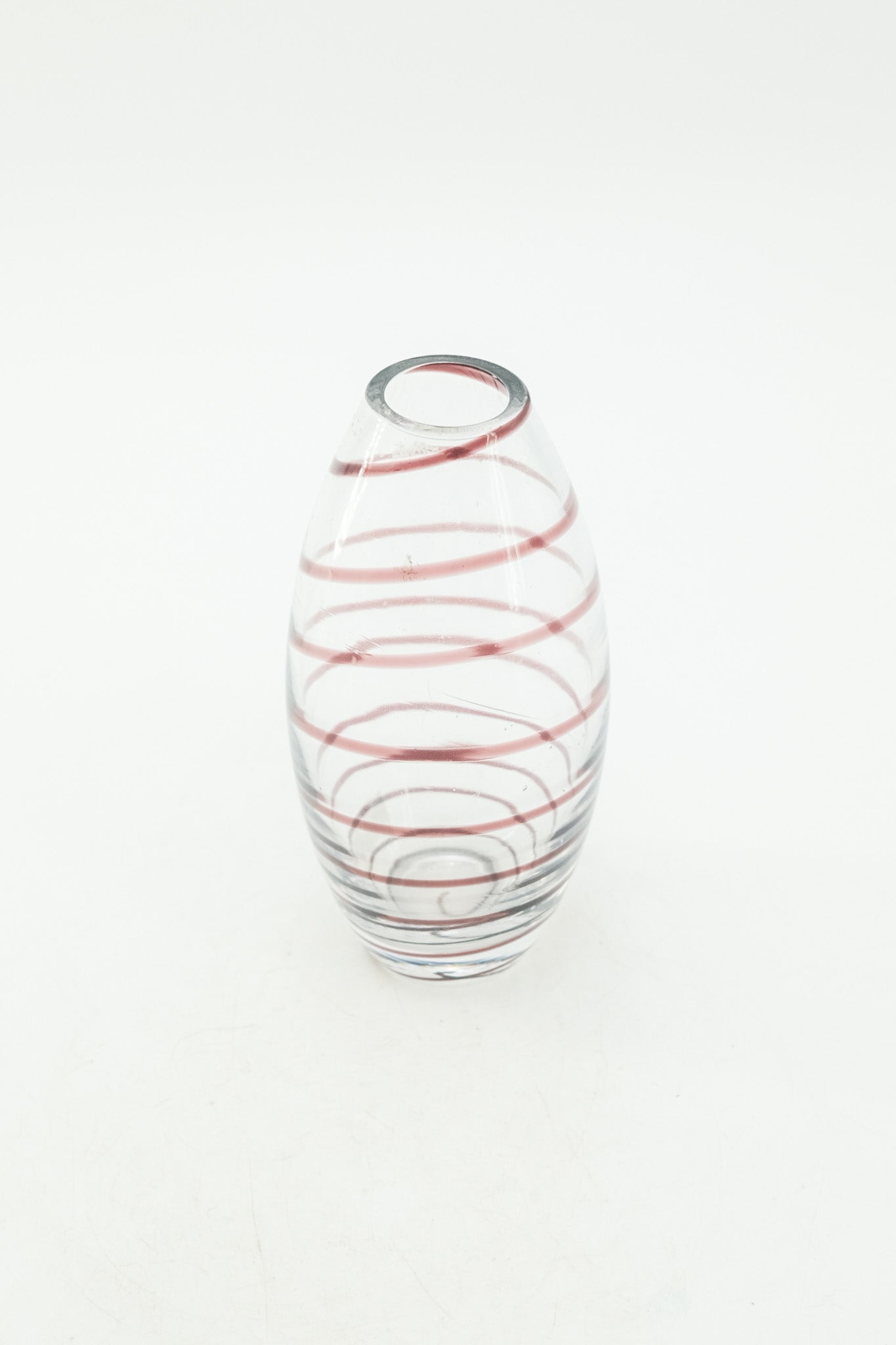 Glass Vase with Purple Spiral / ガラスフラワーベース パープルスパイラル