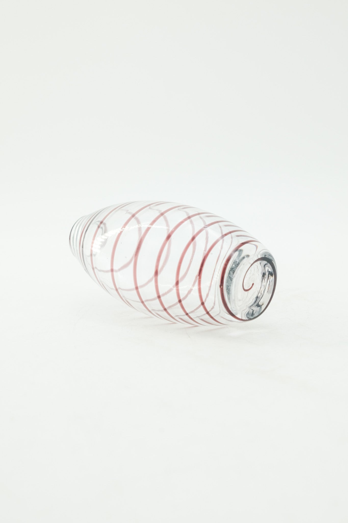 Glass Vase with Purple Spiral / ガラスフラワーベース パープルスパイラル