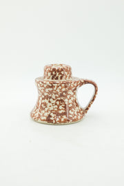 Spongeware Chamberstick Candle Holder (Brown) / スポンジウェア キャンドルホルダー（ブラウン）