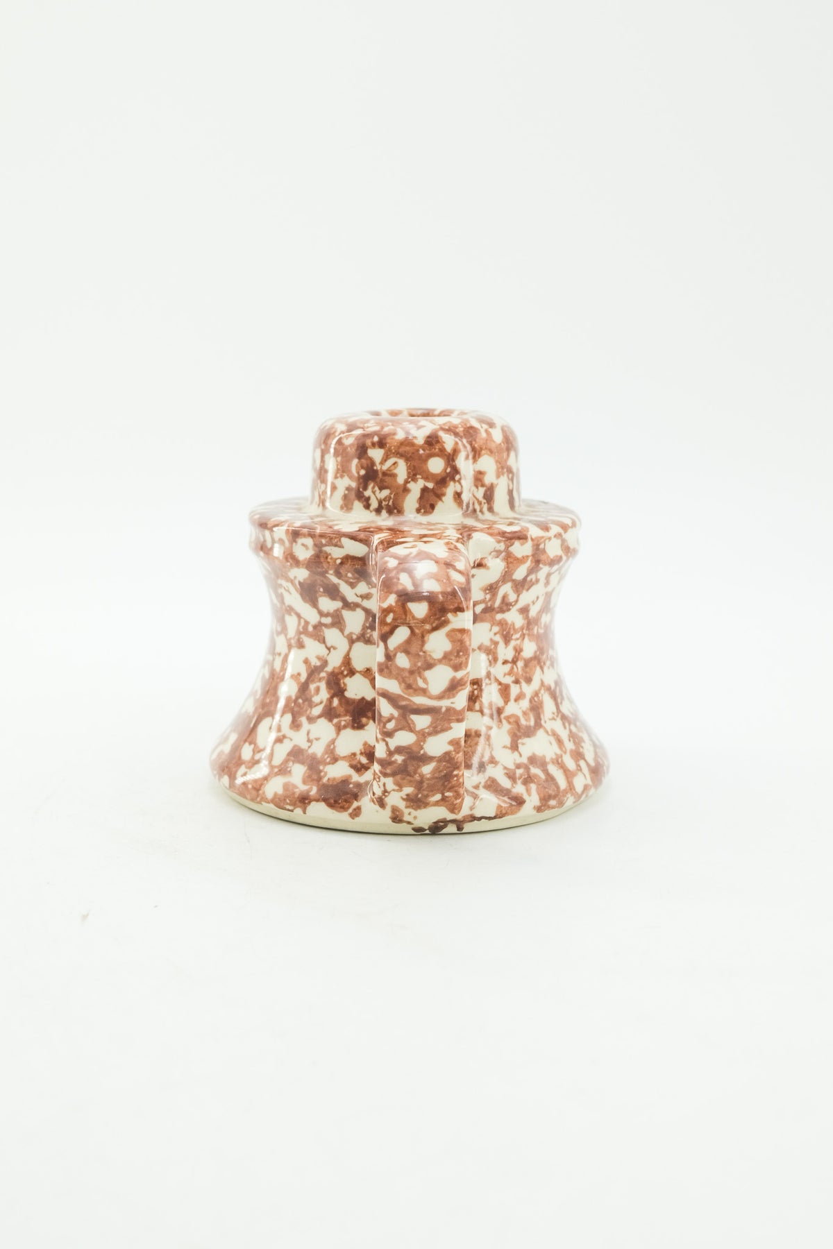 Spongeware Chamberstick Candle Holder (Brown) / スポンジウェア キャンドルホルダー（ブラウン）