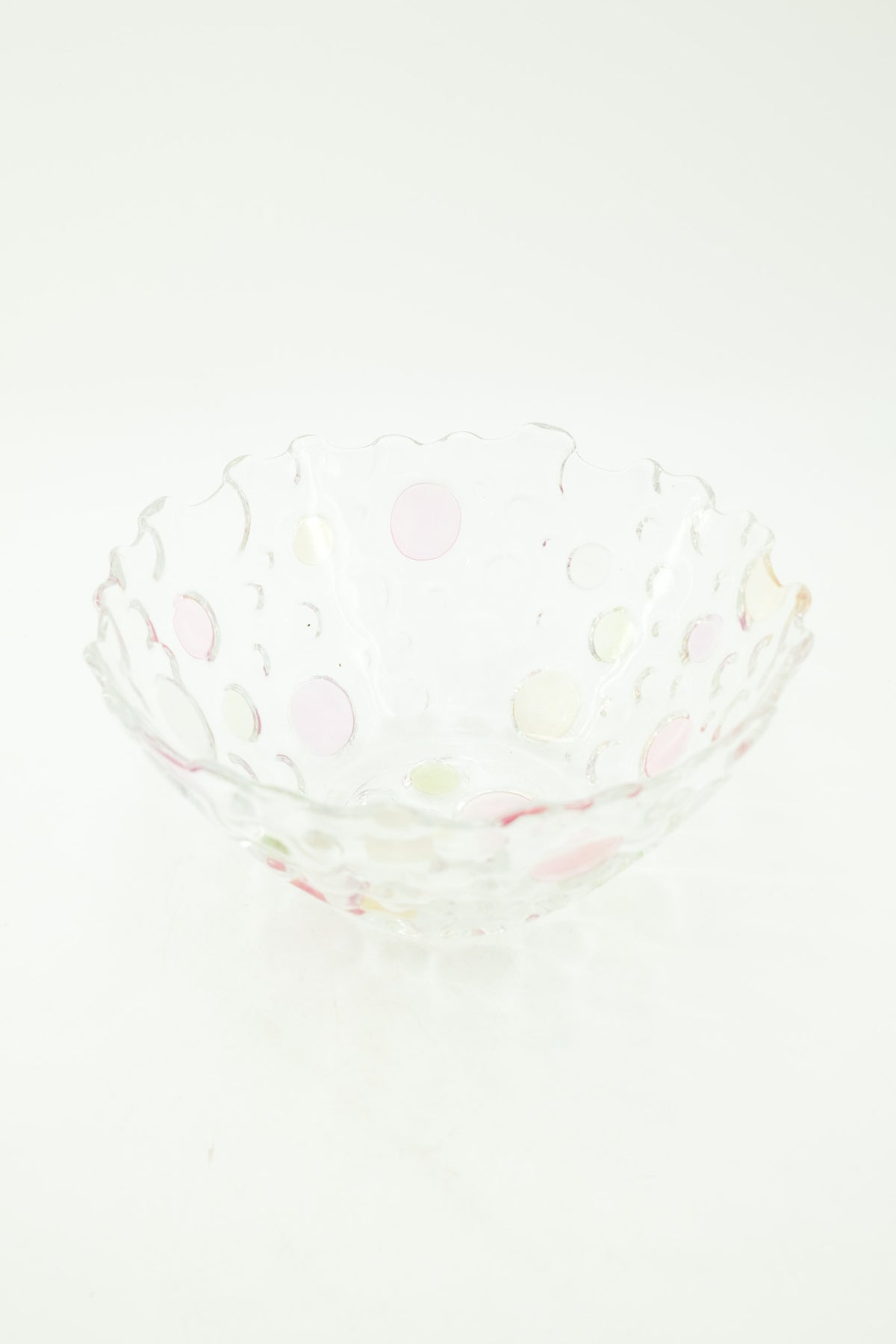 Vintage West Germany Pastel Bubble Glass Bowl / 西ドイツ製 パステルバブルガラス ボウル