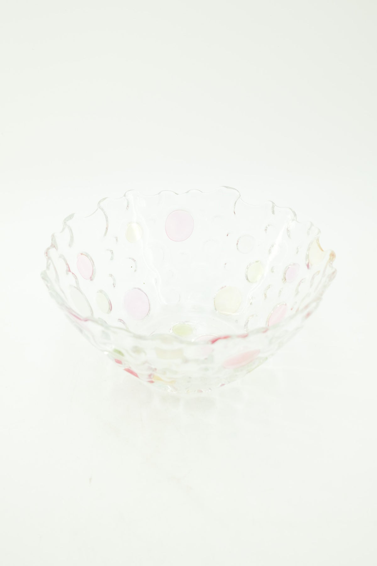 Vintage West Germany Pastel Bubble Glass Bowl / 西ドイツ製 パステルバブルガラス ボウル