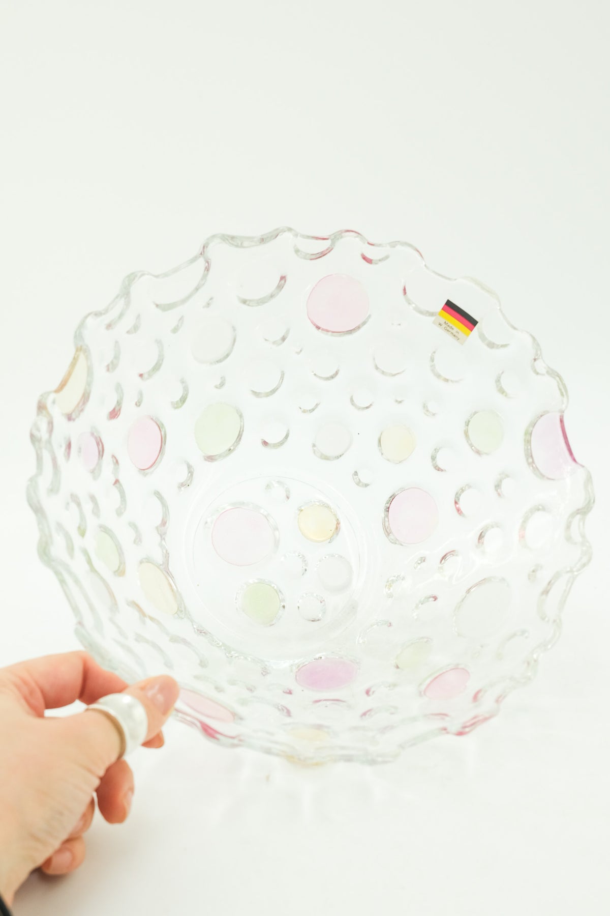 Vintage West Germany Pastel Bubble Glass Bowl / 西ドイツ製 パステルバブルガラス ボウル