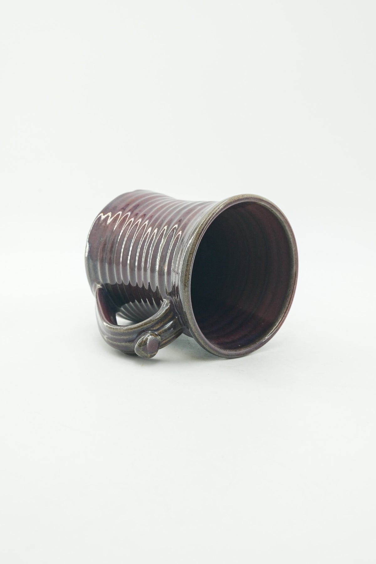 Vintage Studio Pottery Ribbed Mug / ヴィンテージ スタジオポタリー ろくろ目マグ
