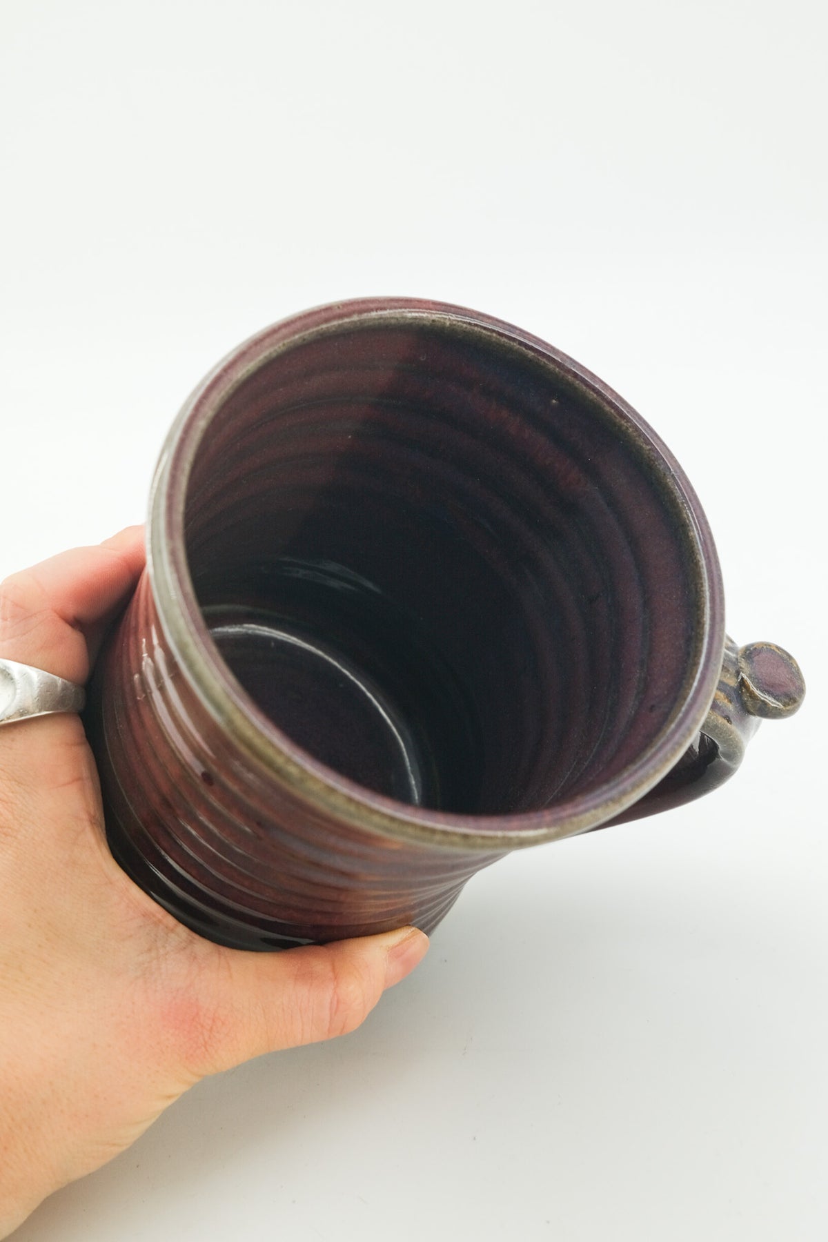 Vintage Studio Pottery Ribbed Mug / ヴィンテージ スタジオポタリー ろくろ目マグ