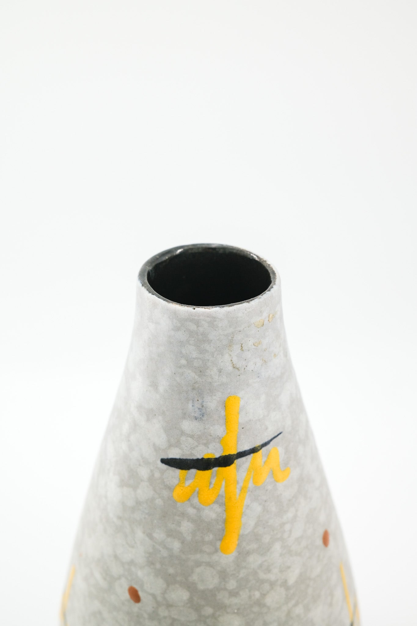 Vintage Ceramic Vase with Abstract Pattern / 抽象柄のヴィンテージフラワーベース