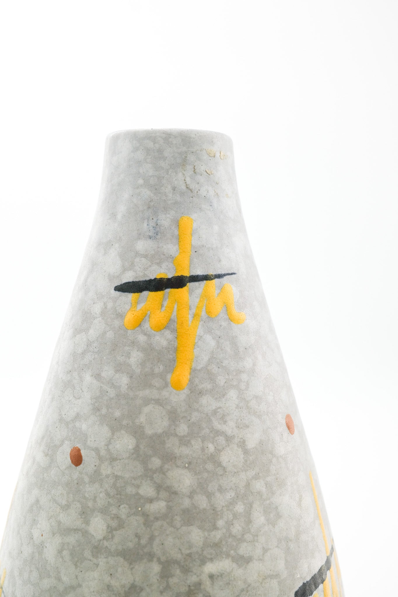 Vintage Ceramic Vase with Abstract Pattern / 抽象柄のヴィンテージフラワーベース
