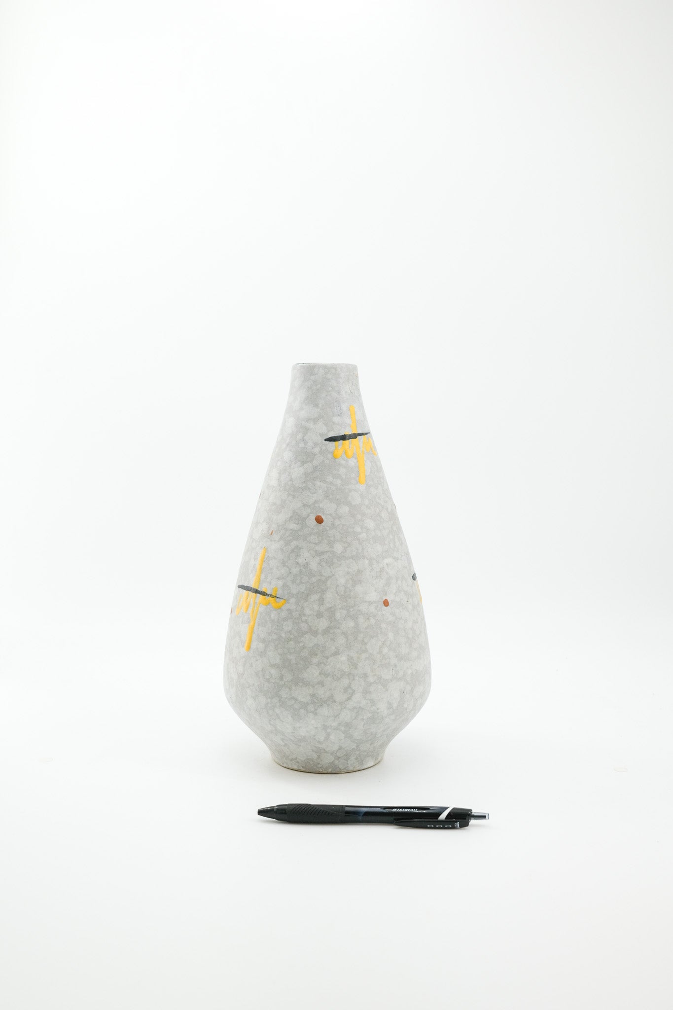 Vintage Ceramic Vase with Abstract Pattern / 抽象柄のヴィンテージフラワーベース