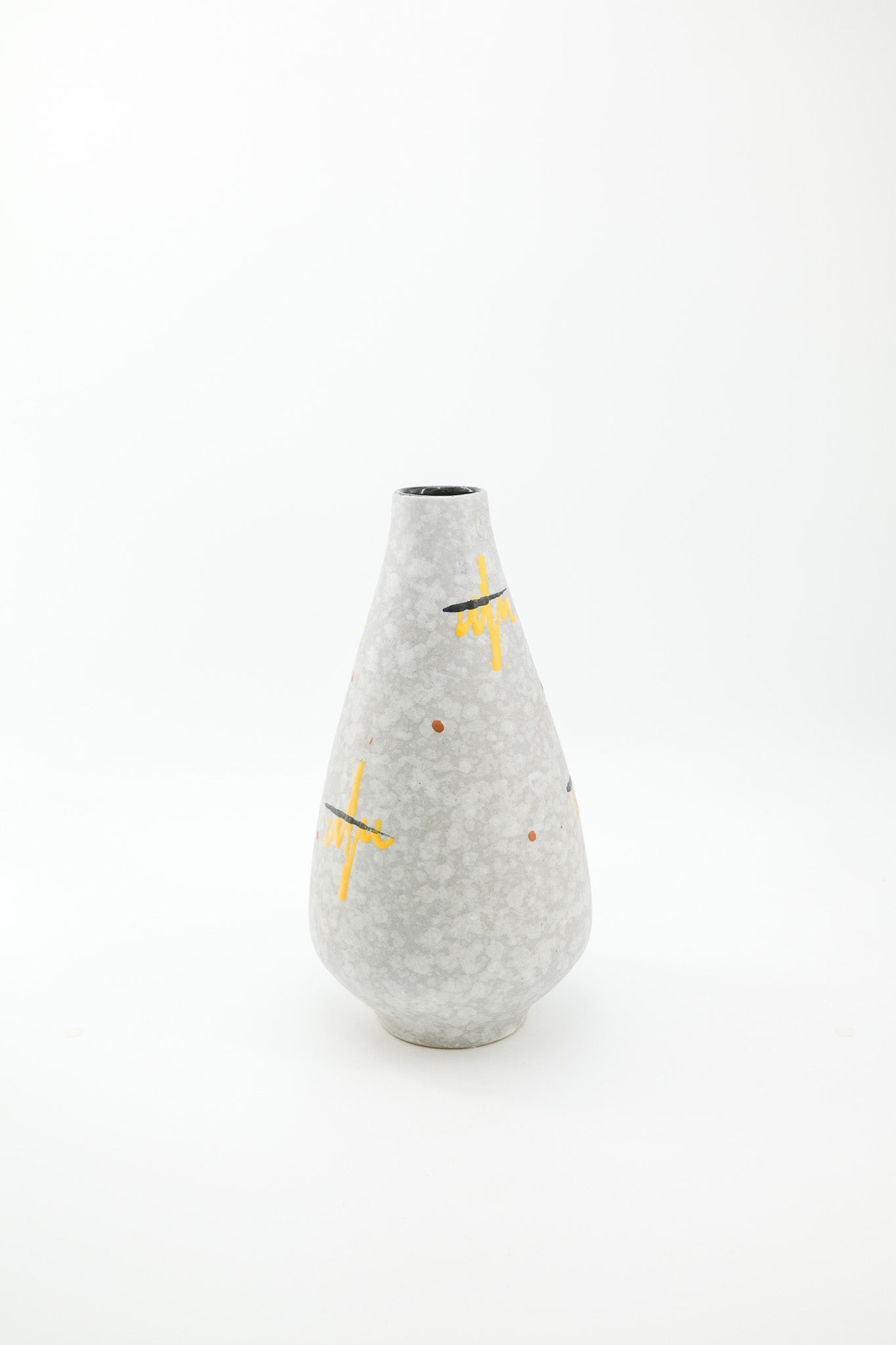 Vintage Ceramic Vase with Abstract Pattern / 抽象柄のヴィンテージフラワーベース