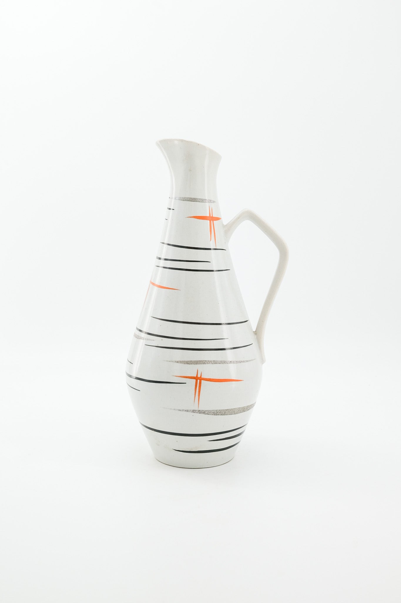 Vintage Pitcher Vase with Atomic Pattern / ミッドセンチュリー アトミックデザイン ピッチャーベース