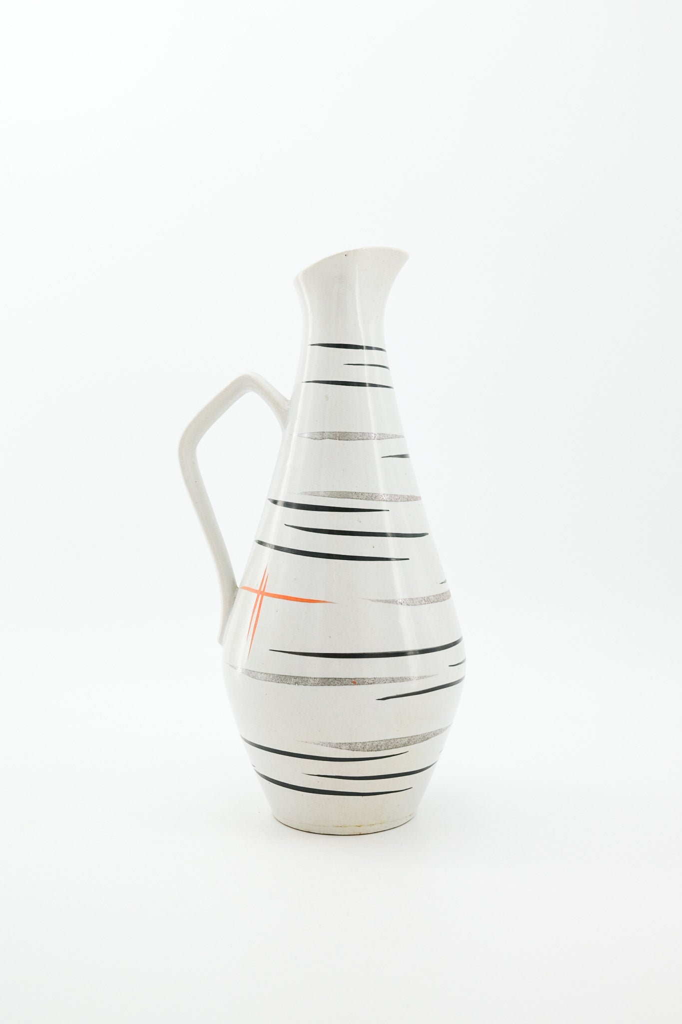 Vintage Pitcher Vase with Atomic Pattern / ミッドセンチュリー アトミックデザイン ピッチャーベース