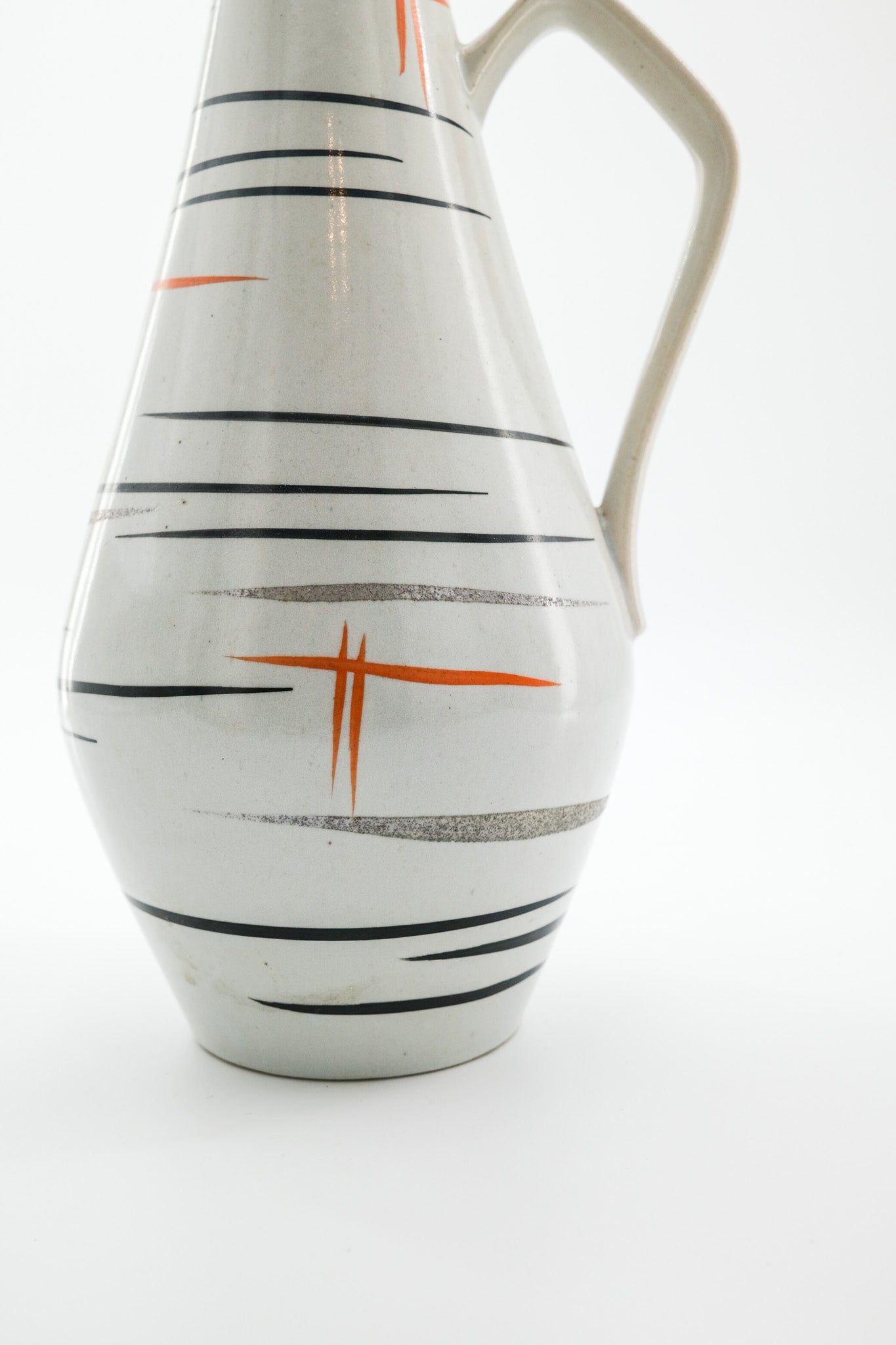 Vintage Pitcher Vase with Atomic Pattern / ミッドセンチュリー アトミックデザイン ピッチャーベース