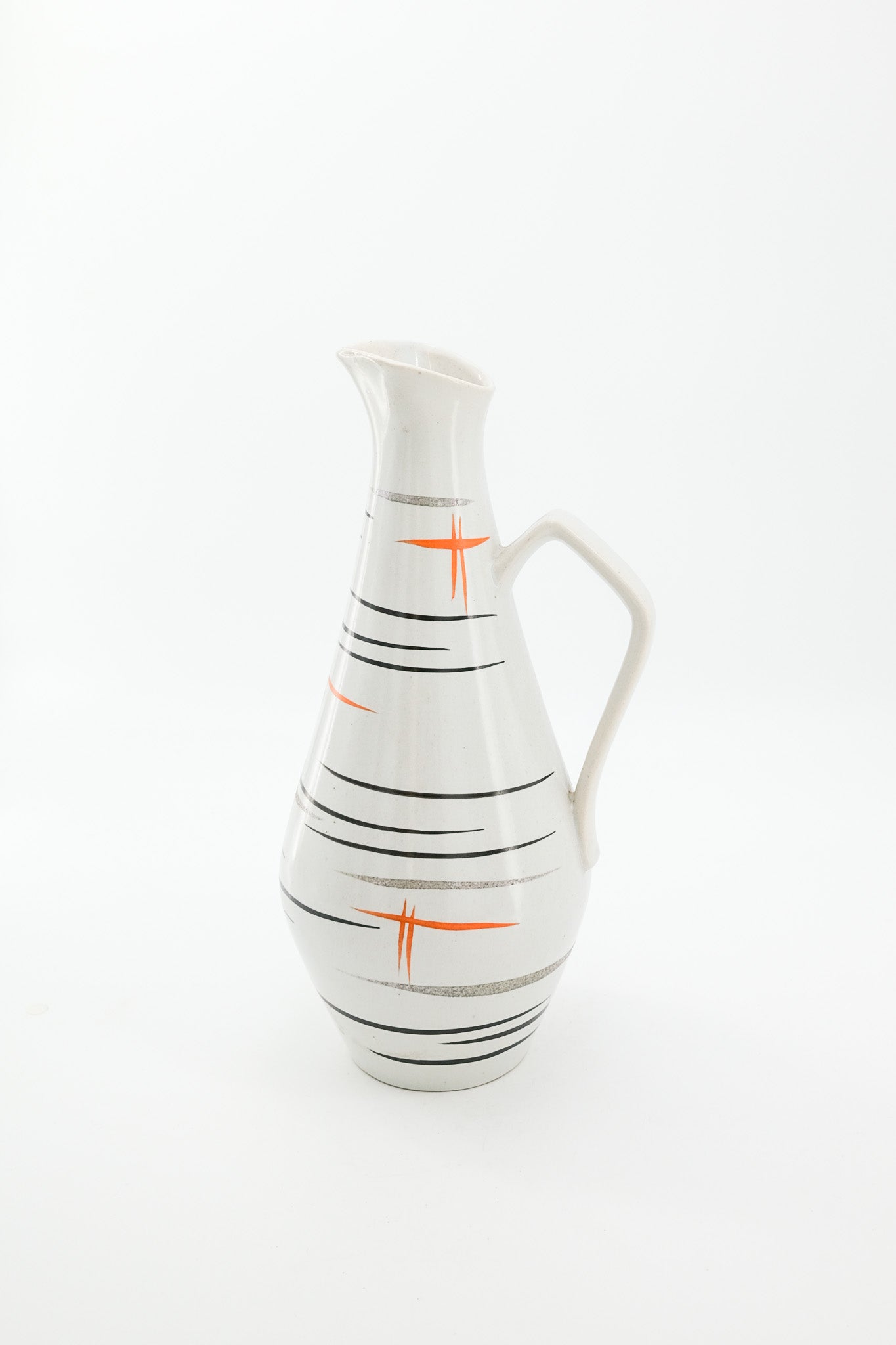 Vintage Pitcher Vase with Atomic Pattern / ミッドセンチュリー アトミックデザイン ピッチャーベース