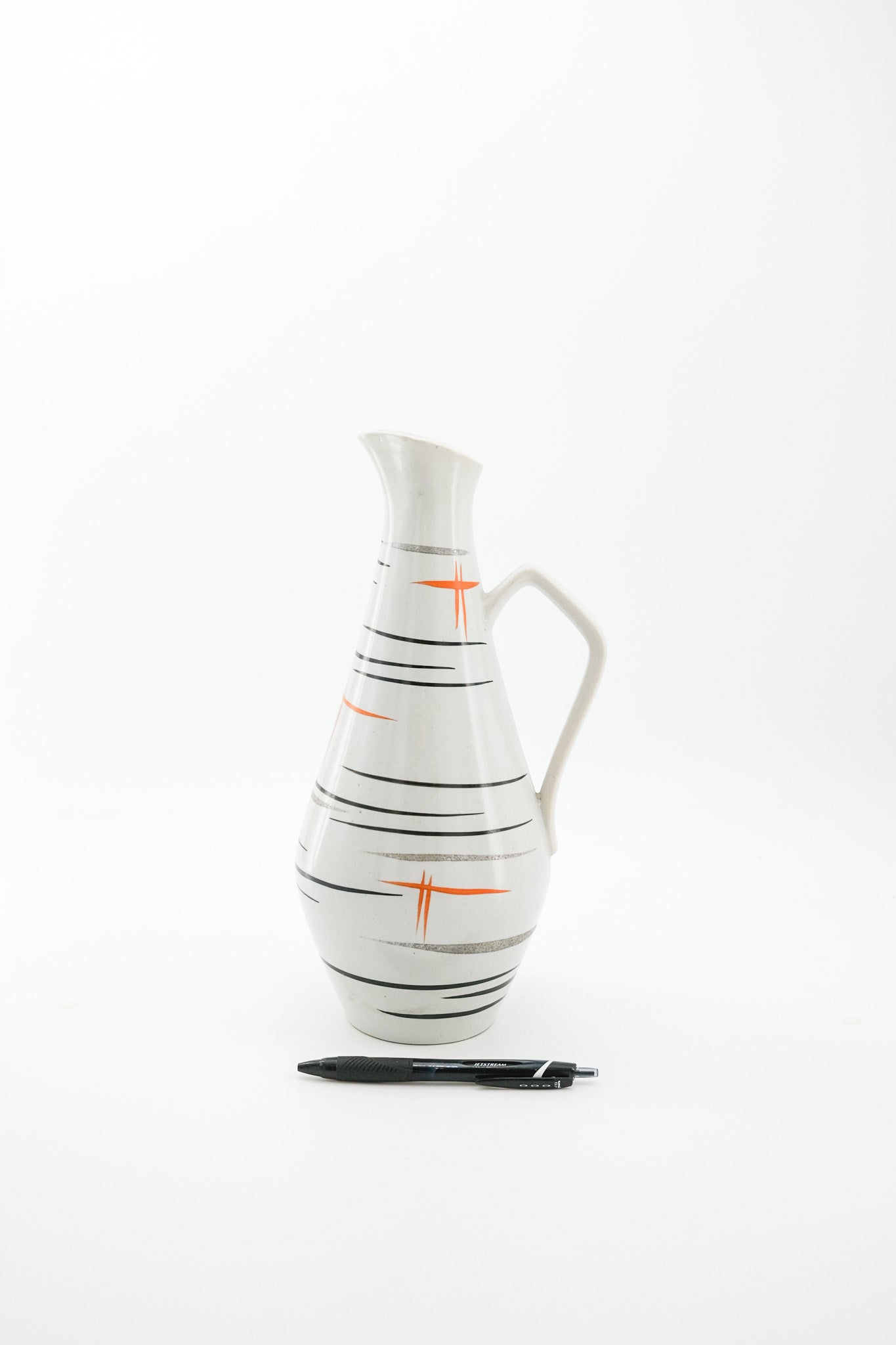 Vintage Pitcher Vase with Atomic Pattern / ミッドセンチュリー アトミックデザイン ピッチャーベース