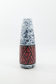 Tapered Ceramic Vase with Geometric Pattern / テーパード フラワーベース