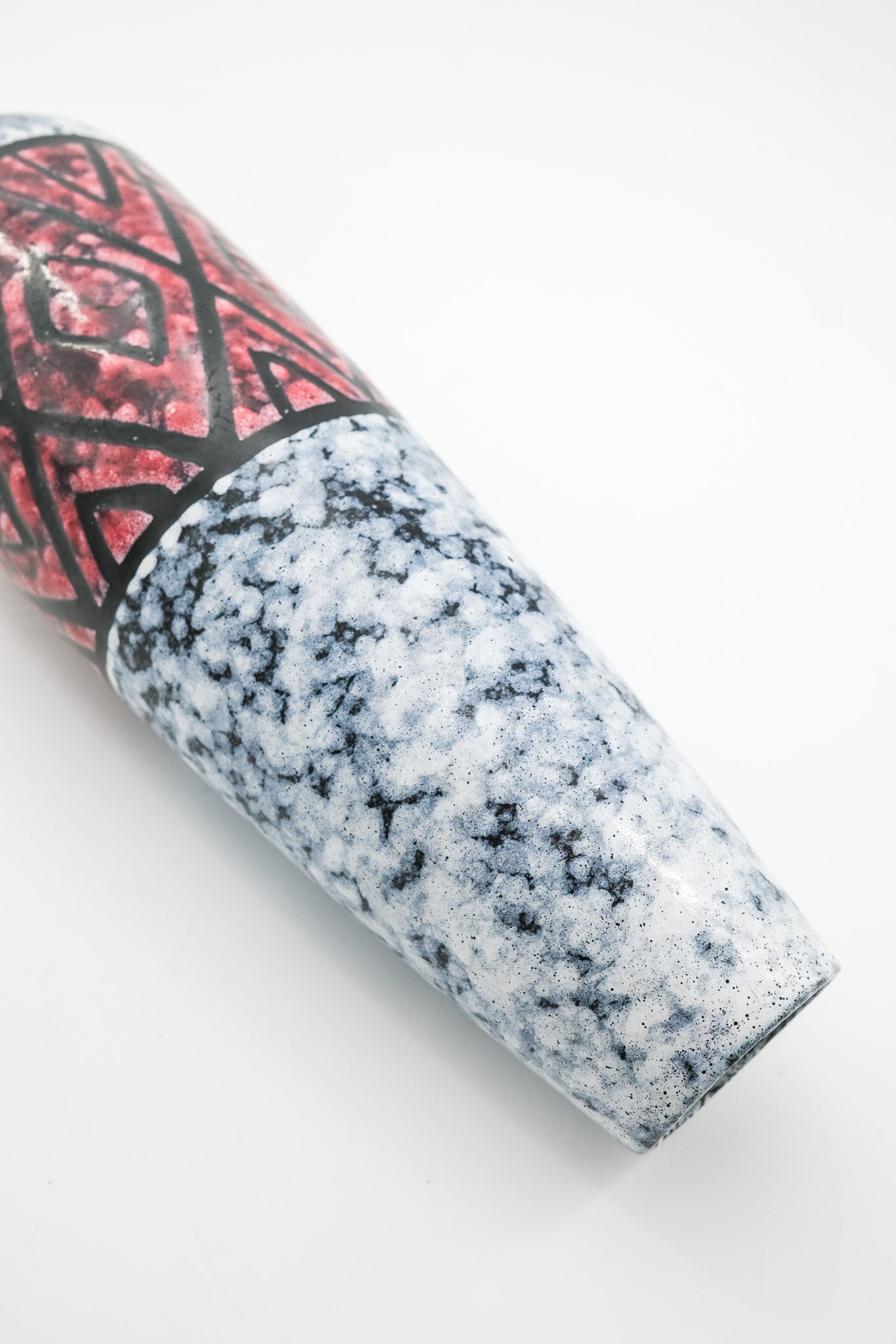 Tapered Ceramic Vase with Geometric Pattern / テーパード フラワーベース