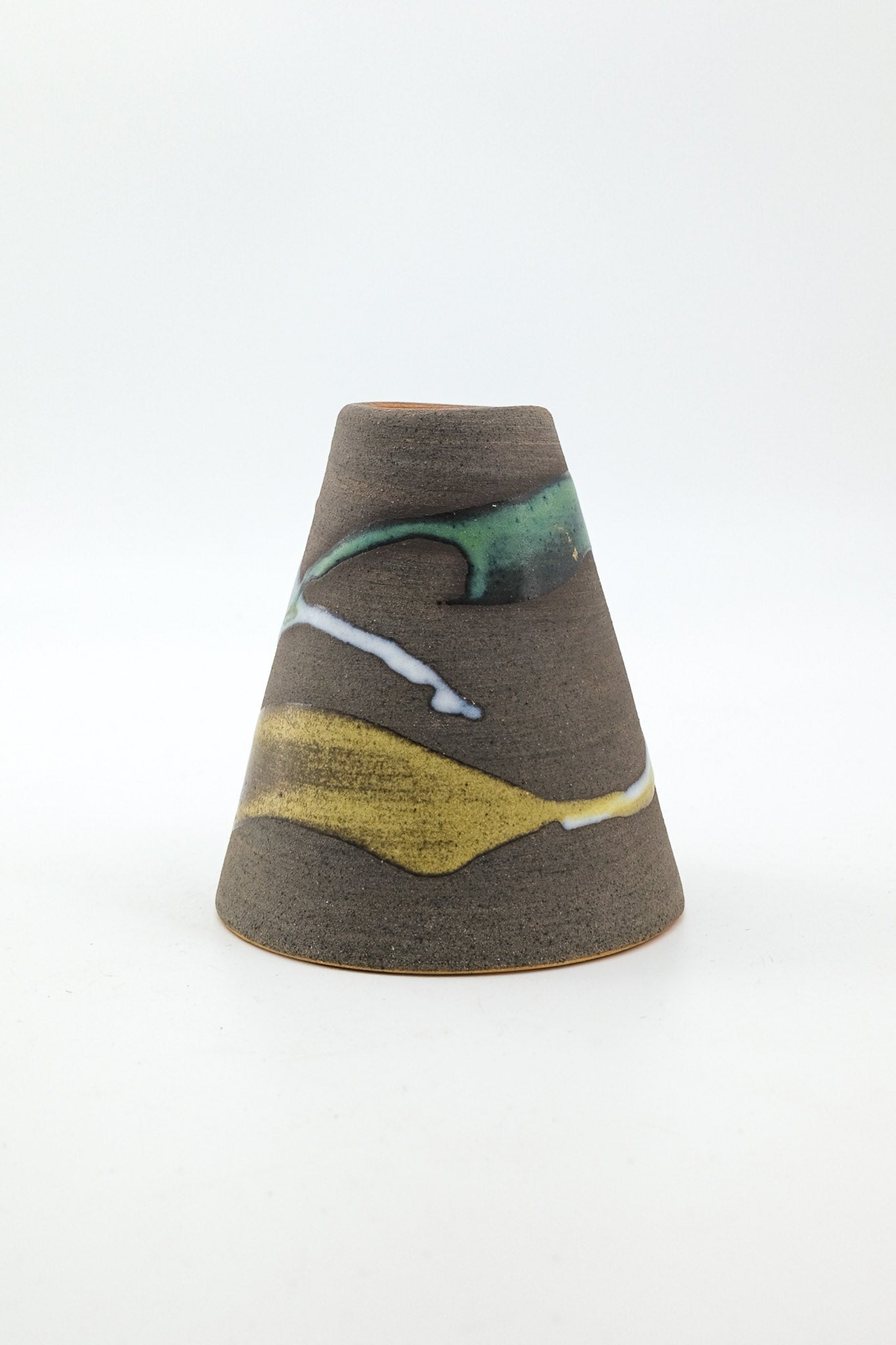 Abstract Pattern Ceramic Flower Vase / 抽象柄の陶器一輪挿し