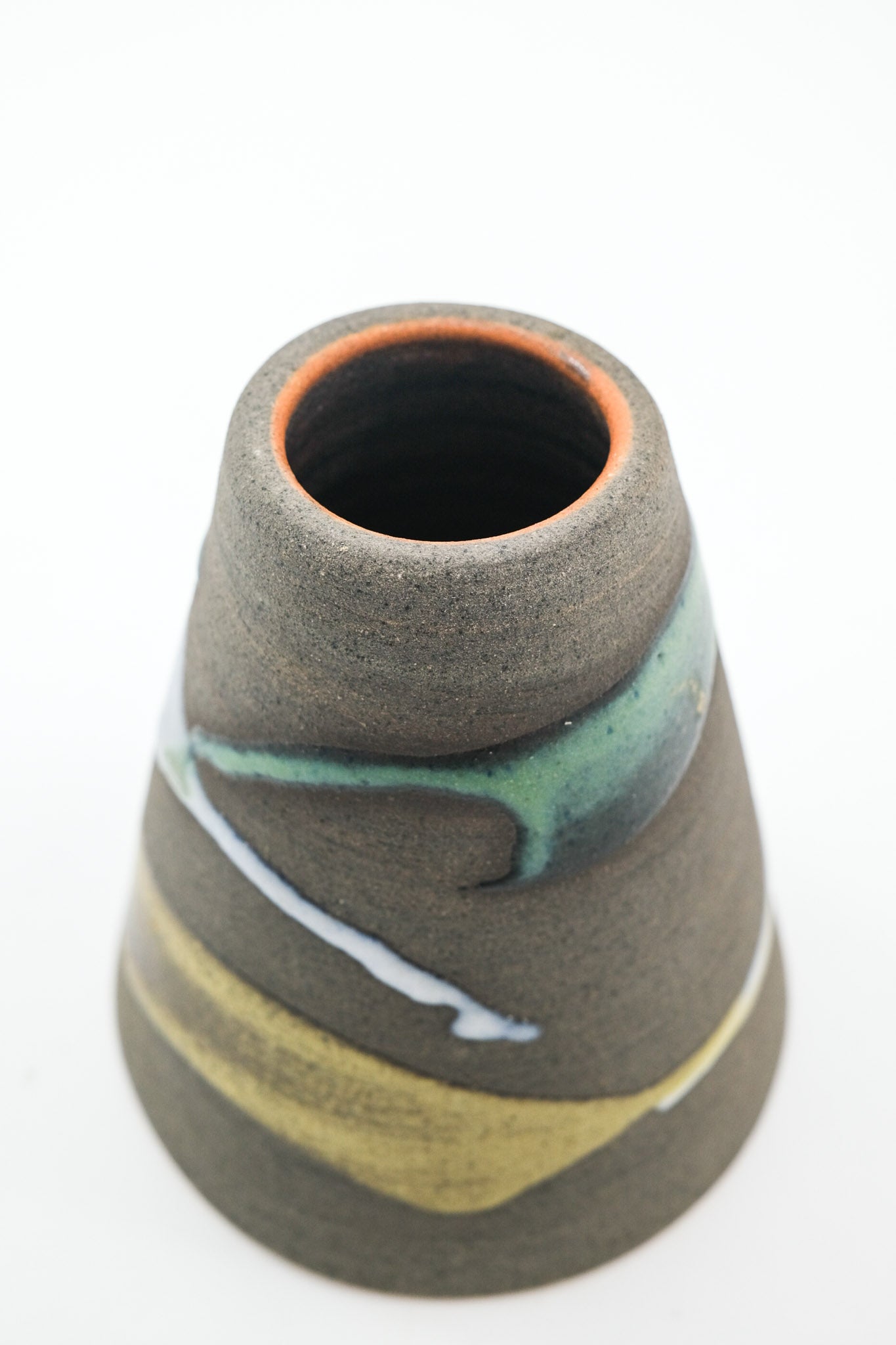 Abstract Pattern Ceramic Flower Vase / 抽象柄の陶器一輪挿し