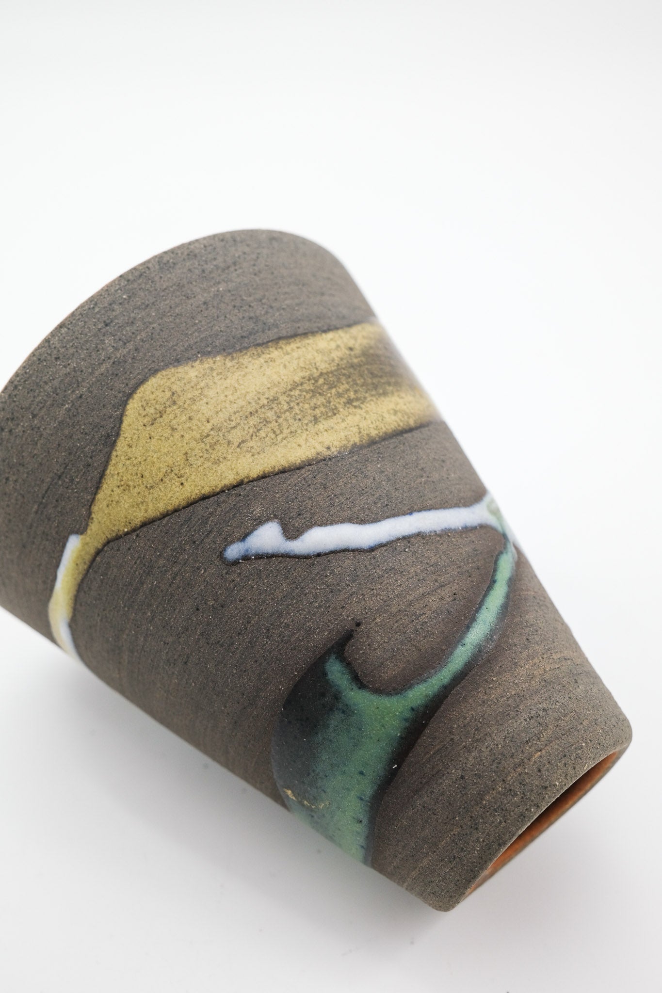 Abstract Pattern Ceramic Flower Vase / 抽象柄の陶器一輪挿し