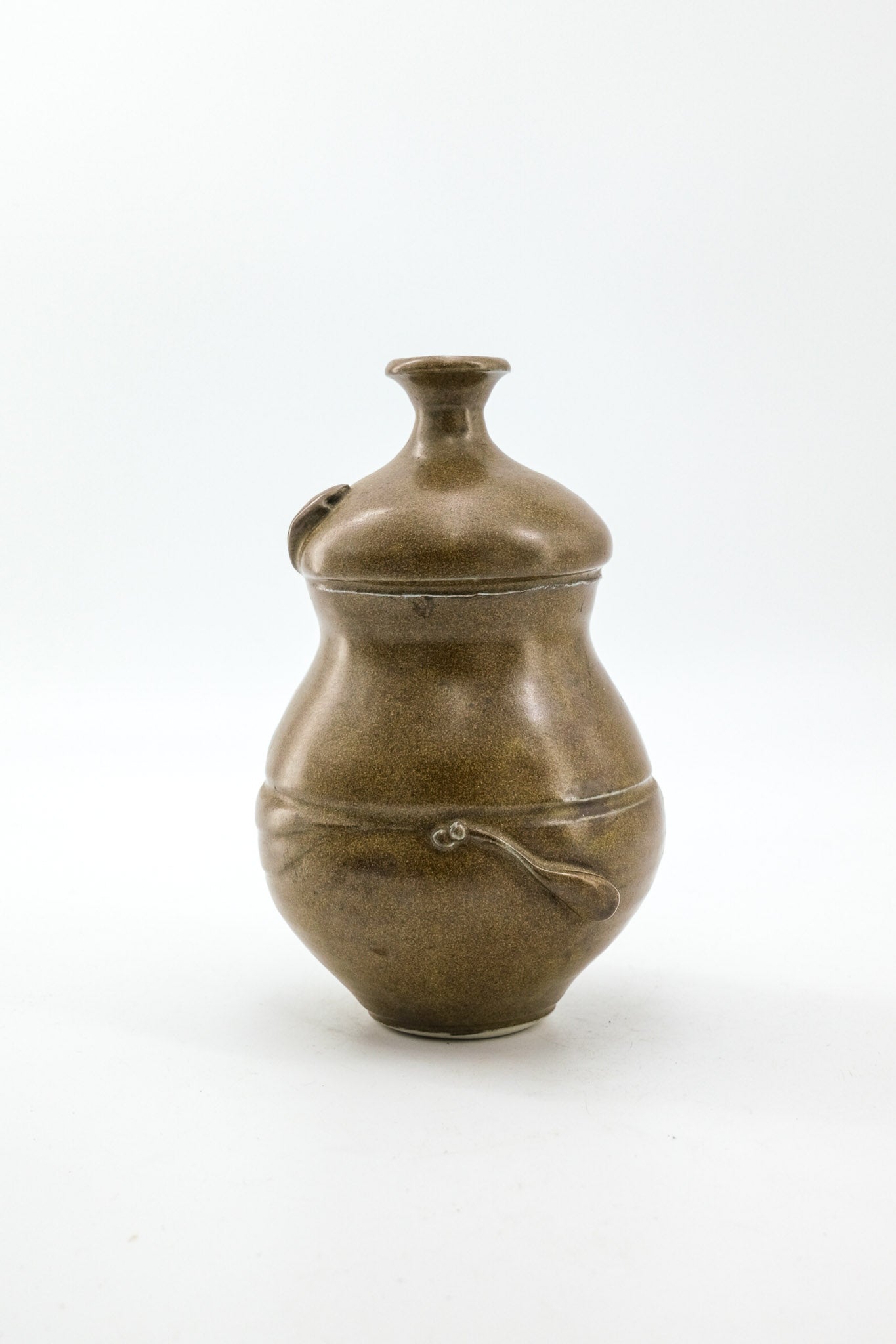 Pottery Jar with Turquoise Glaze / ターコイズ釉薬の陶器ジャー