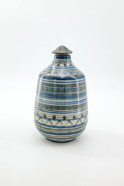 Small Lidded Bottle with Hand-painted Geometric Design / 手描き幾何学文様 蓋付き小瓶