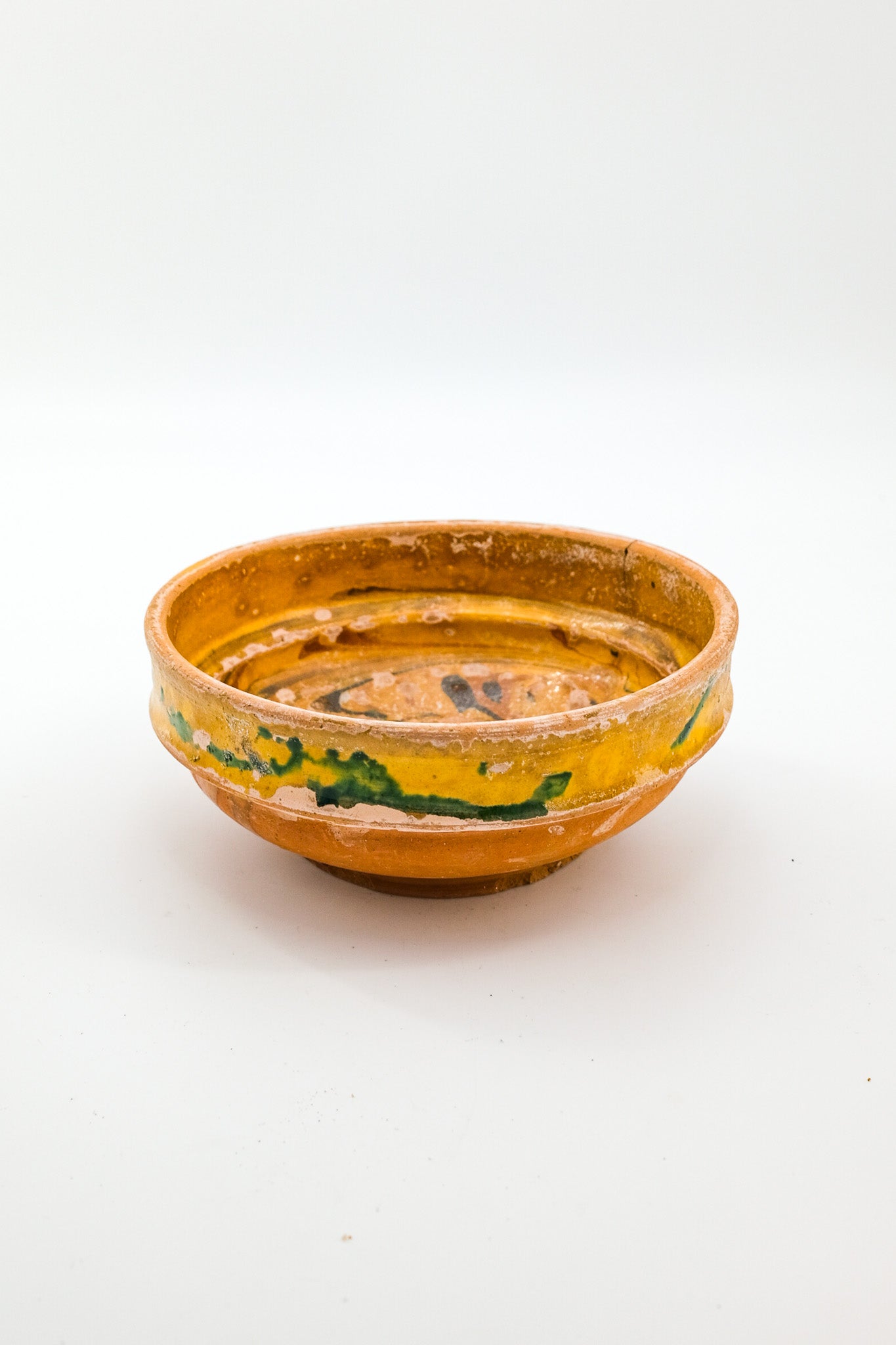 Marble-glazed terracotta bowl / マーブルの釉薬のテラコッタボウル