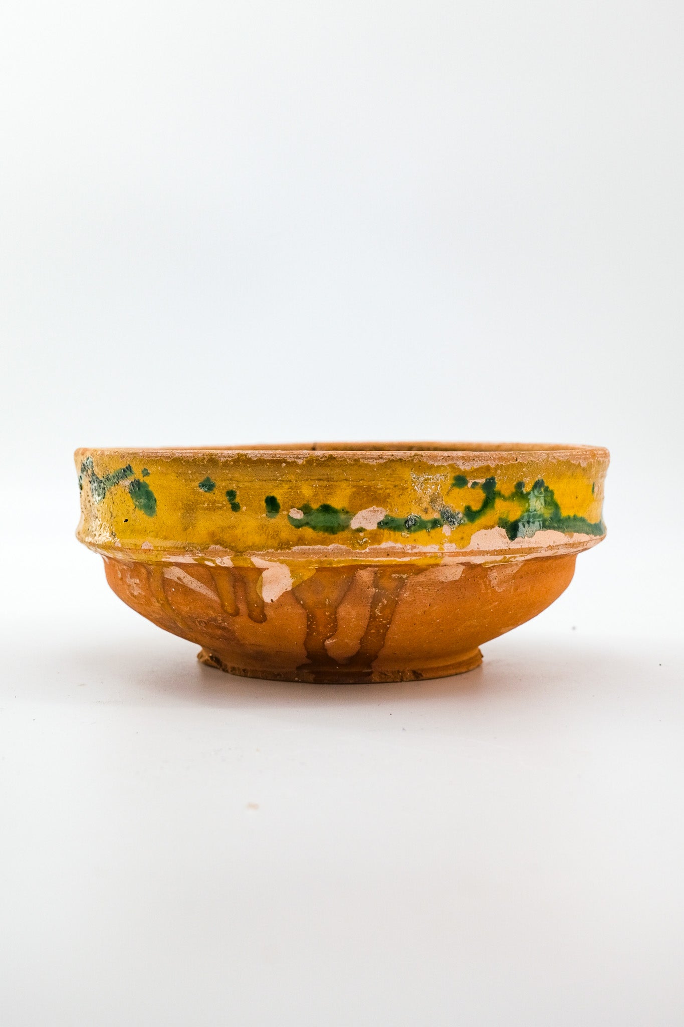 Marble-glazed terracotta bowl / マーブルの釉薬のテラコッタボウル