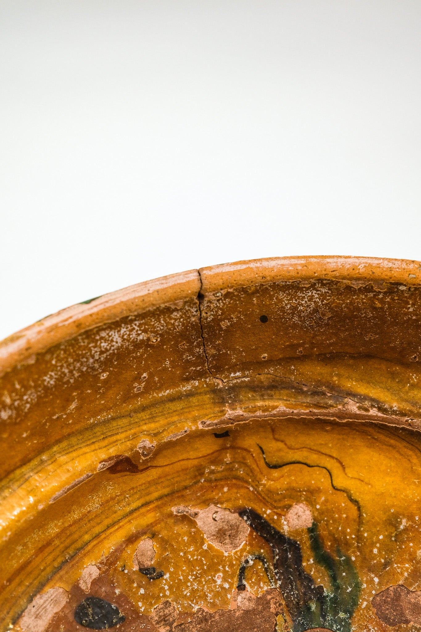 Marble-glazed terracotta bowl / マーブルの釉薬のテラコッタボウル