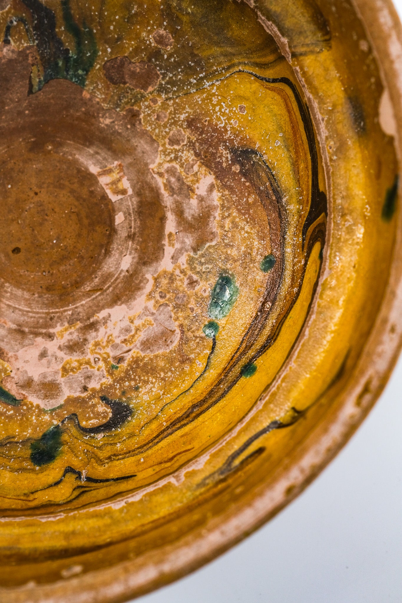 Marble-glazed terracotta bowl / マーブルの釉薬のテラコッタボウル