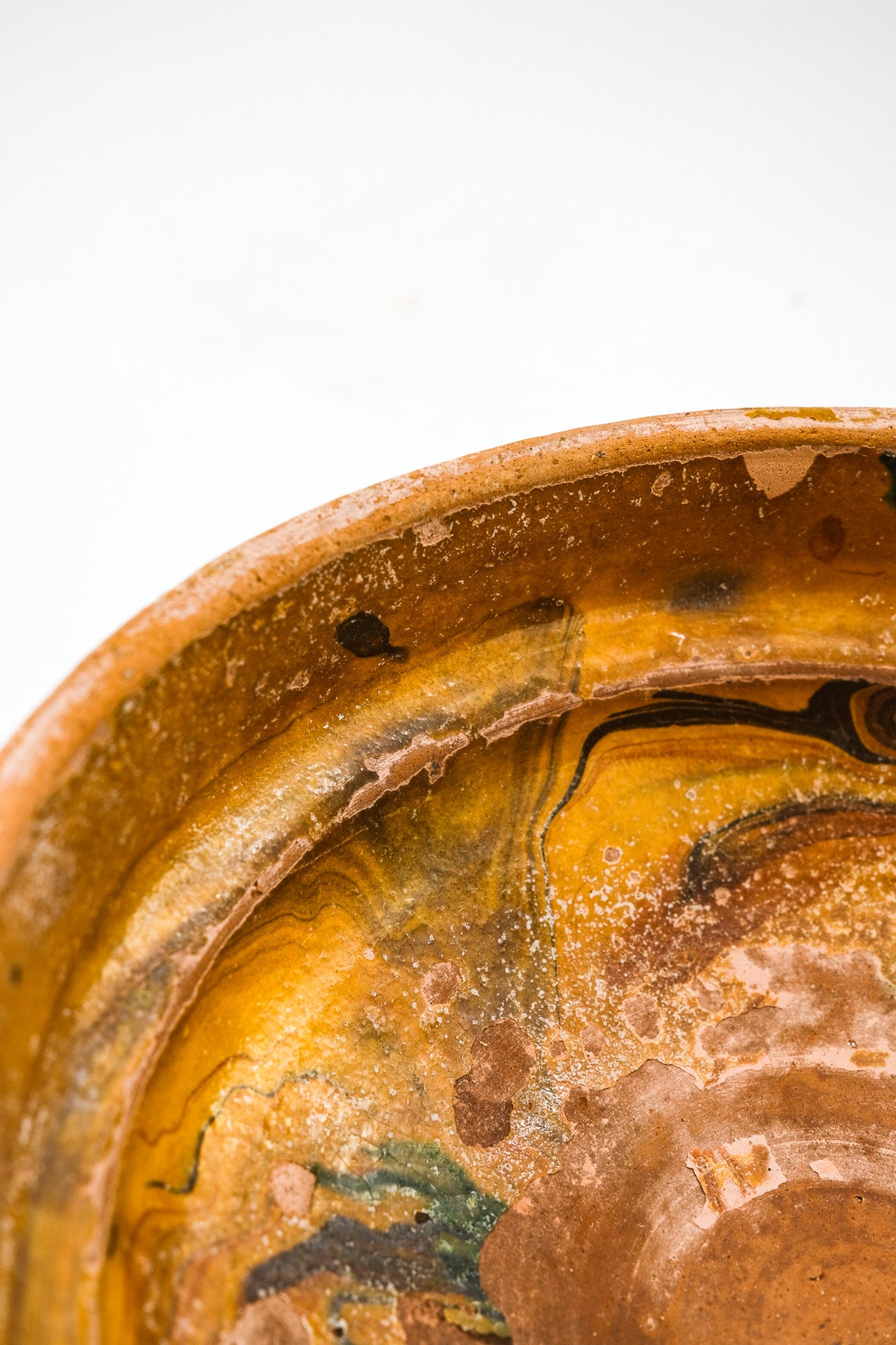 Marble-glazed terracotta bowl / マーブルの釉薬のテラコッタボウル