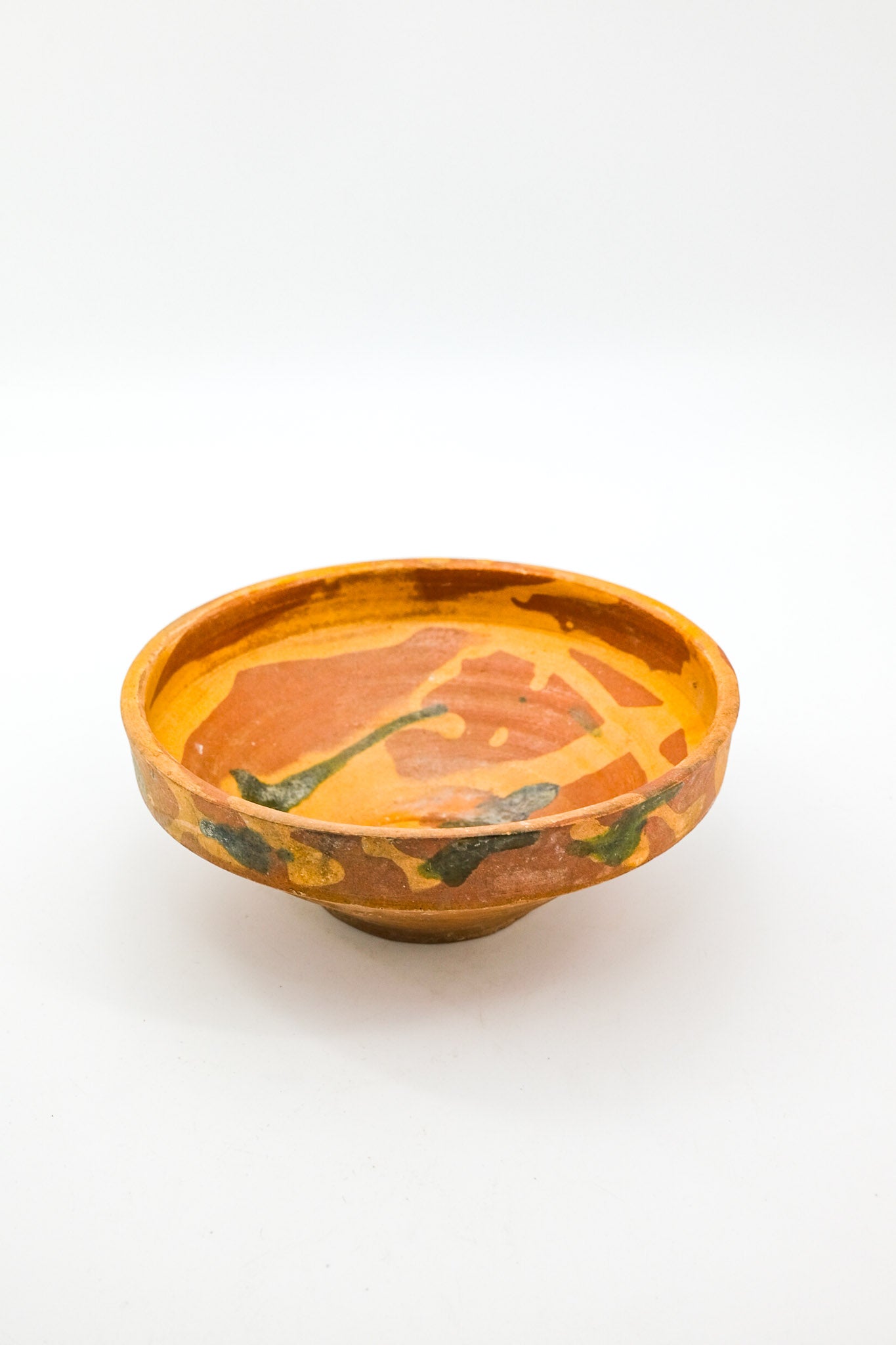 Marble-glazed terracotta bowl / マーブルの釉薬のテラコッタボウル
