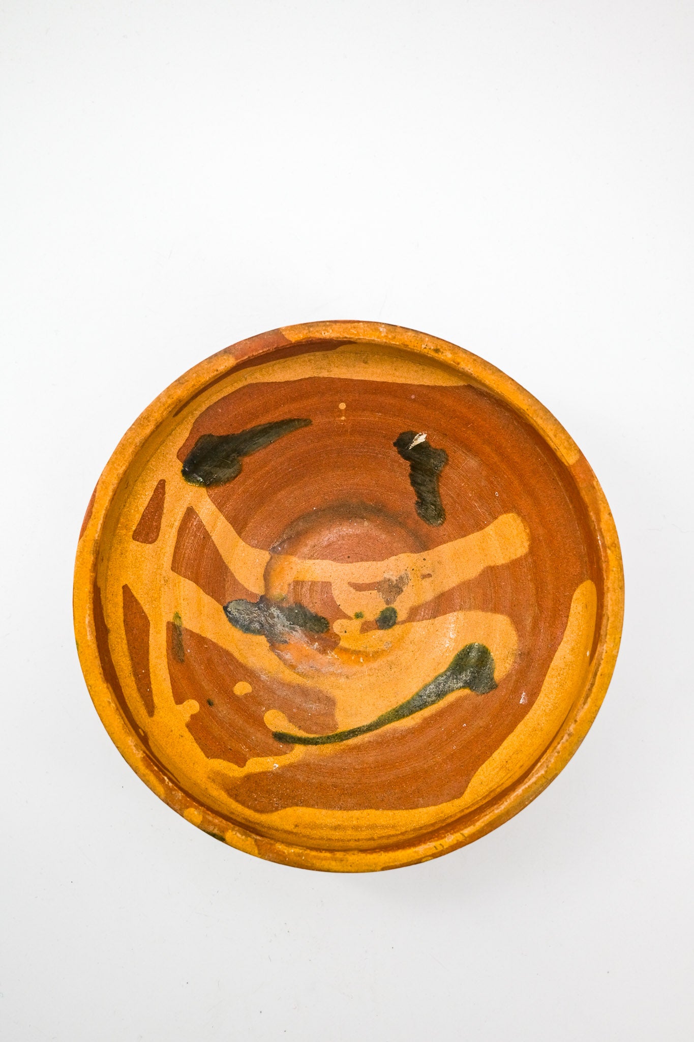 Marble-glazed terracotta bowl / マーブルの釉薬のテラコッタボウル