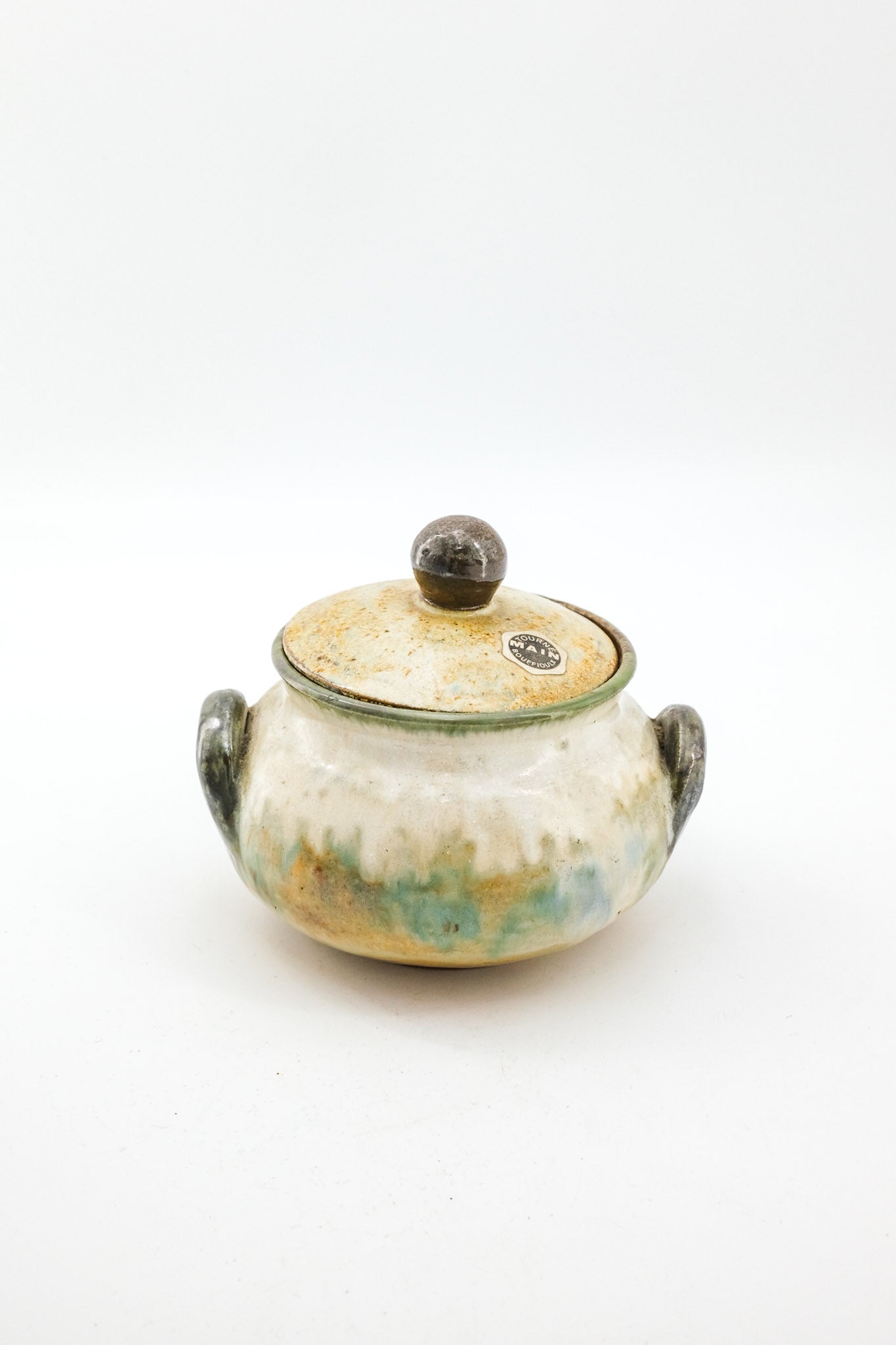 Pottery Jar with Lid - Bouffioulx / ベルギー Bouffioulx製 蓋付き陶器ジャー