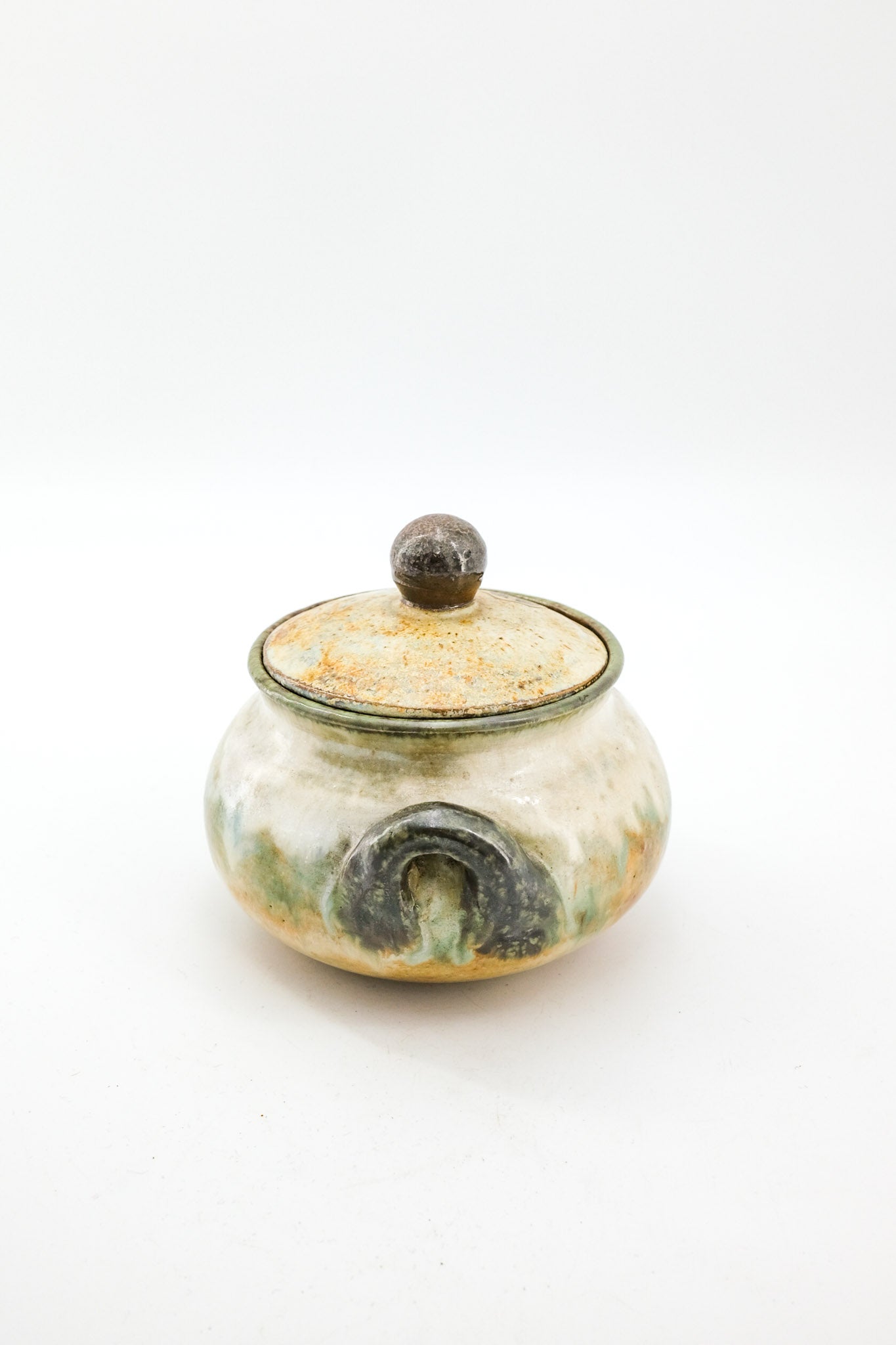 Pottery Jar with Lid - Bouffioulx / ベルギー Bouffioulx製 蓋付き陶器ジャー