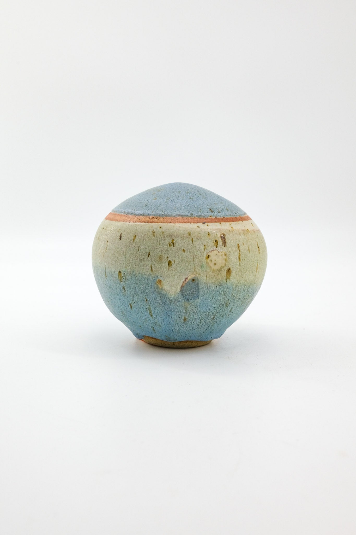 Pot - Blue and Earth Tones / 陶器製オブジェポット