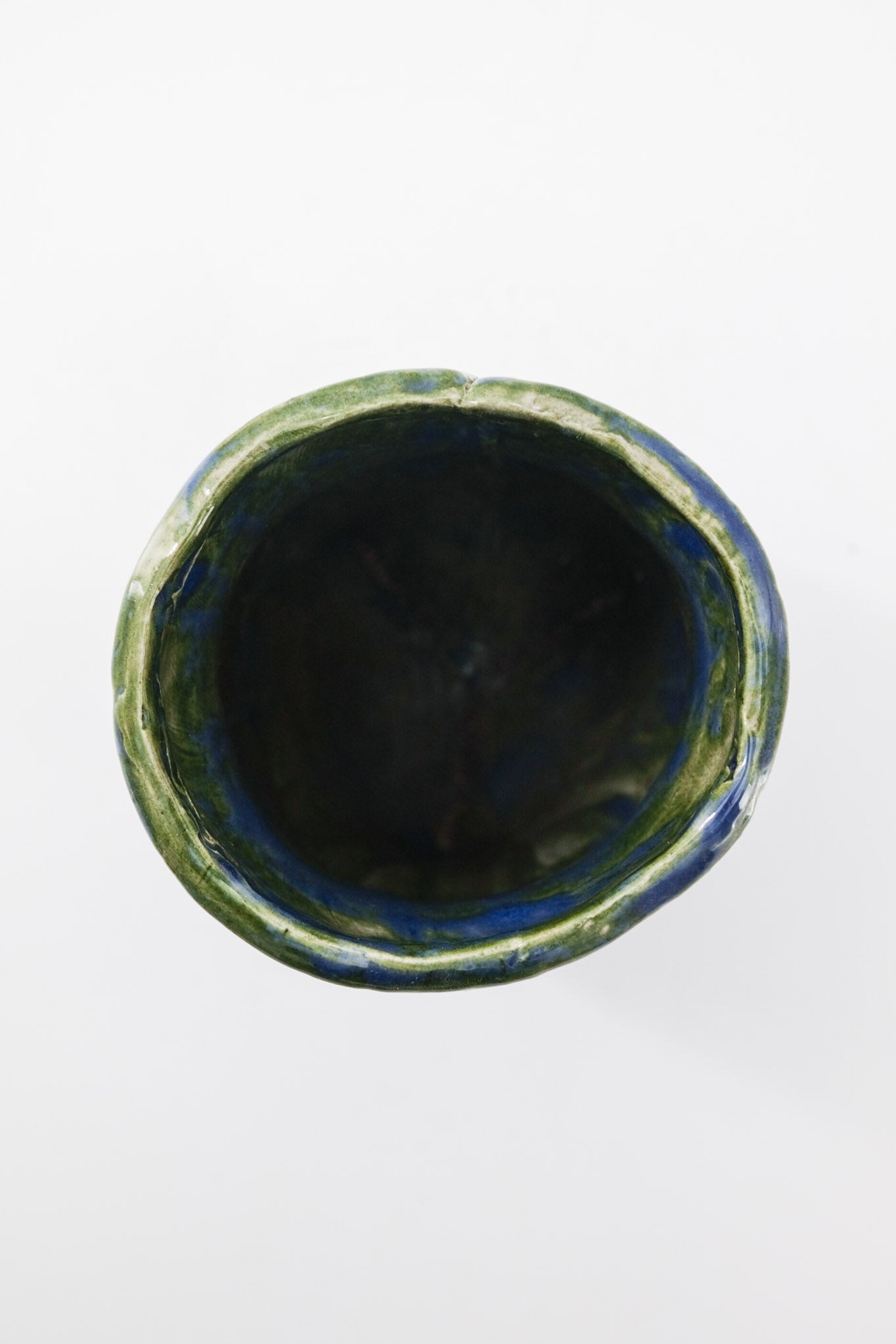 Tripod Textured Vase - Green & Blue / 3脚のテクスチャーベース（グリーン＆ブルー）