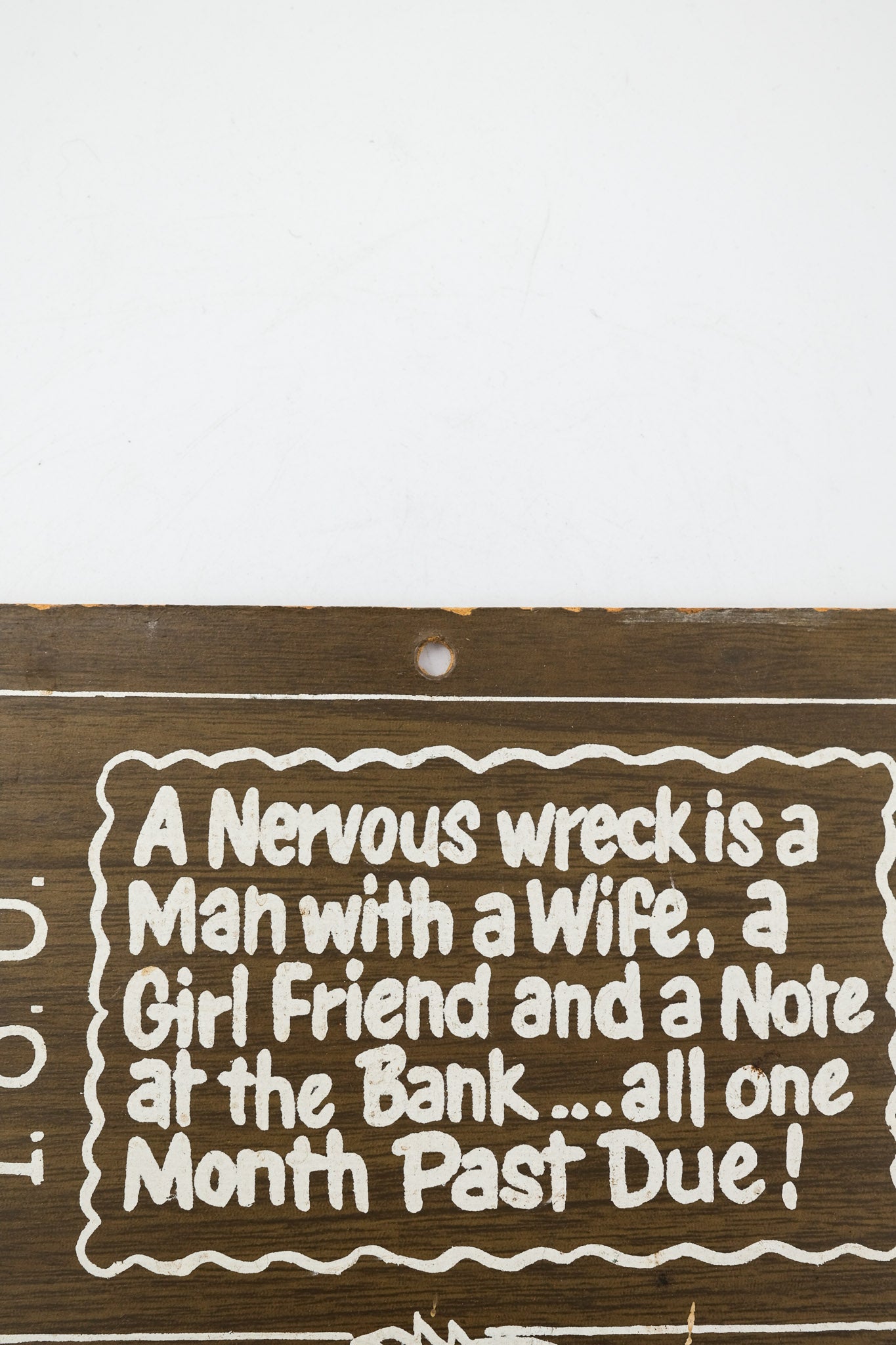 I.O.U. Wooden Plaque - "A Nervous Wreck" / I.O.U. 木製プラーク「神経衰弱」
