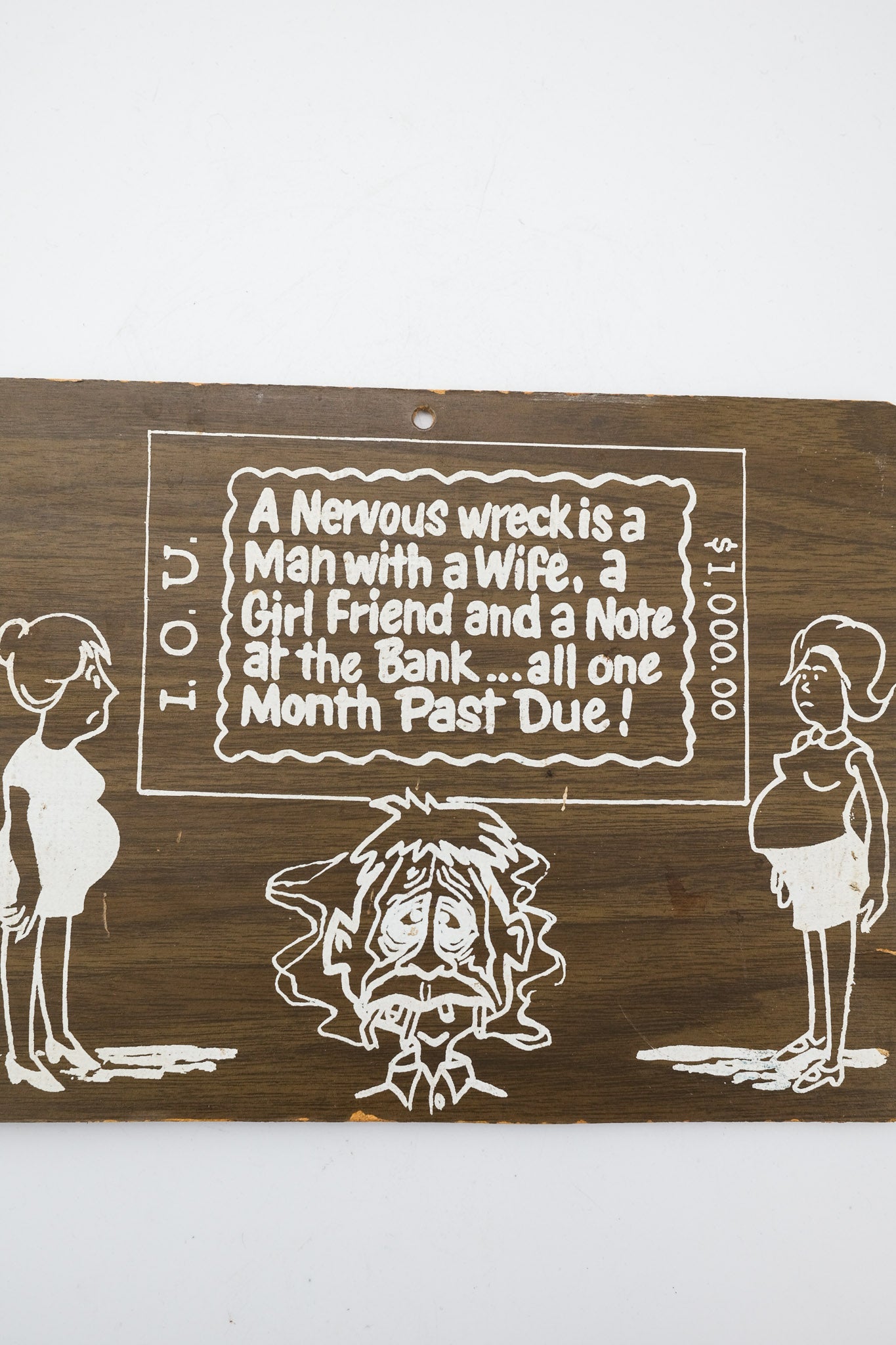 I.O.U. Wooden Plaque - "A Nervous Wreck" / I.O.U. 木製プラーク「神経衰弱」