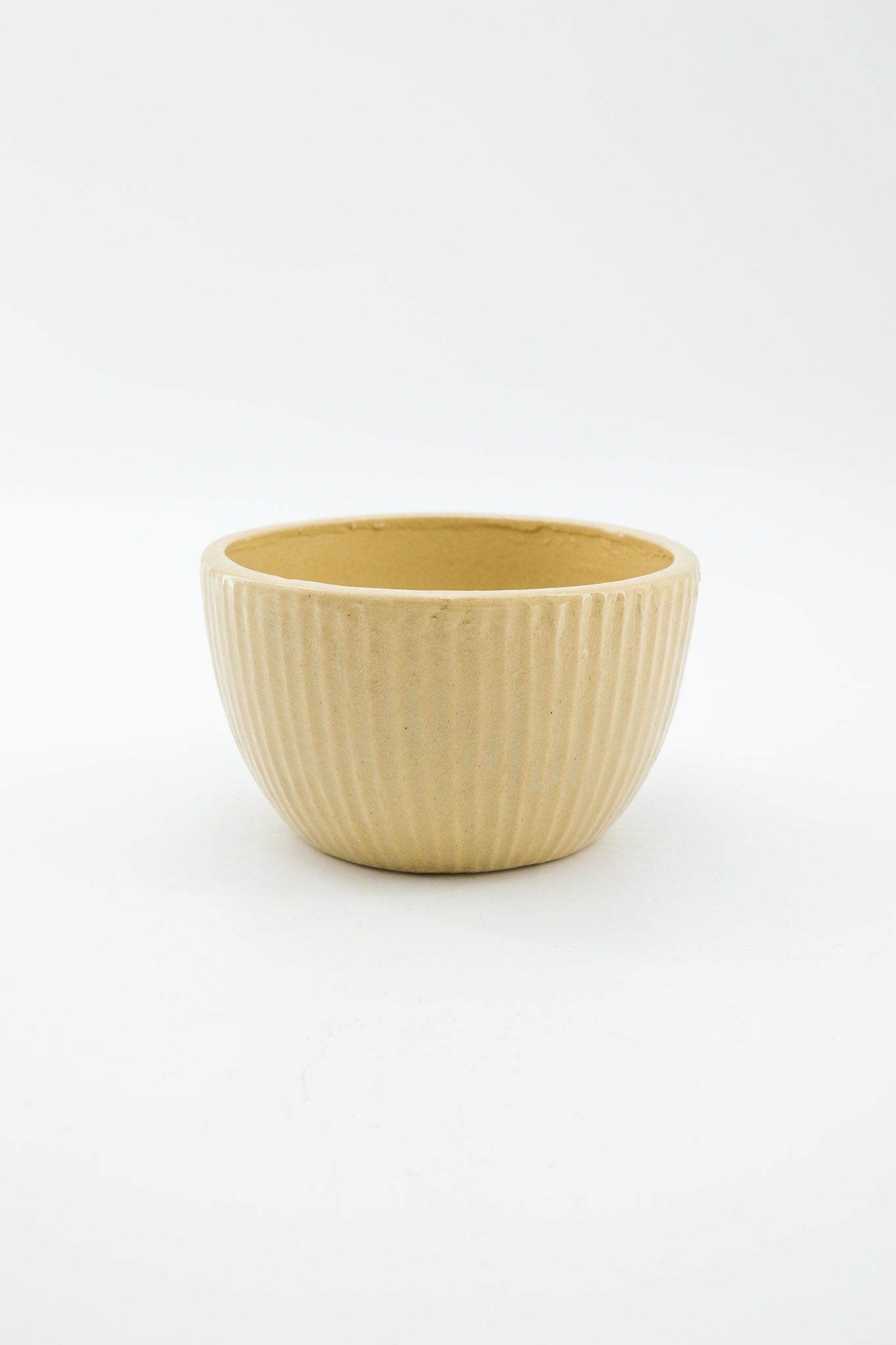 Yellow Ribbed Ceramic Bowl / イエローリブ・セラミックボウル