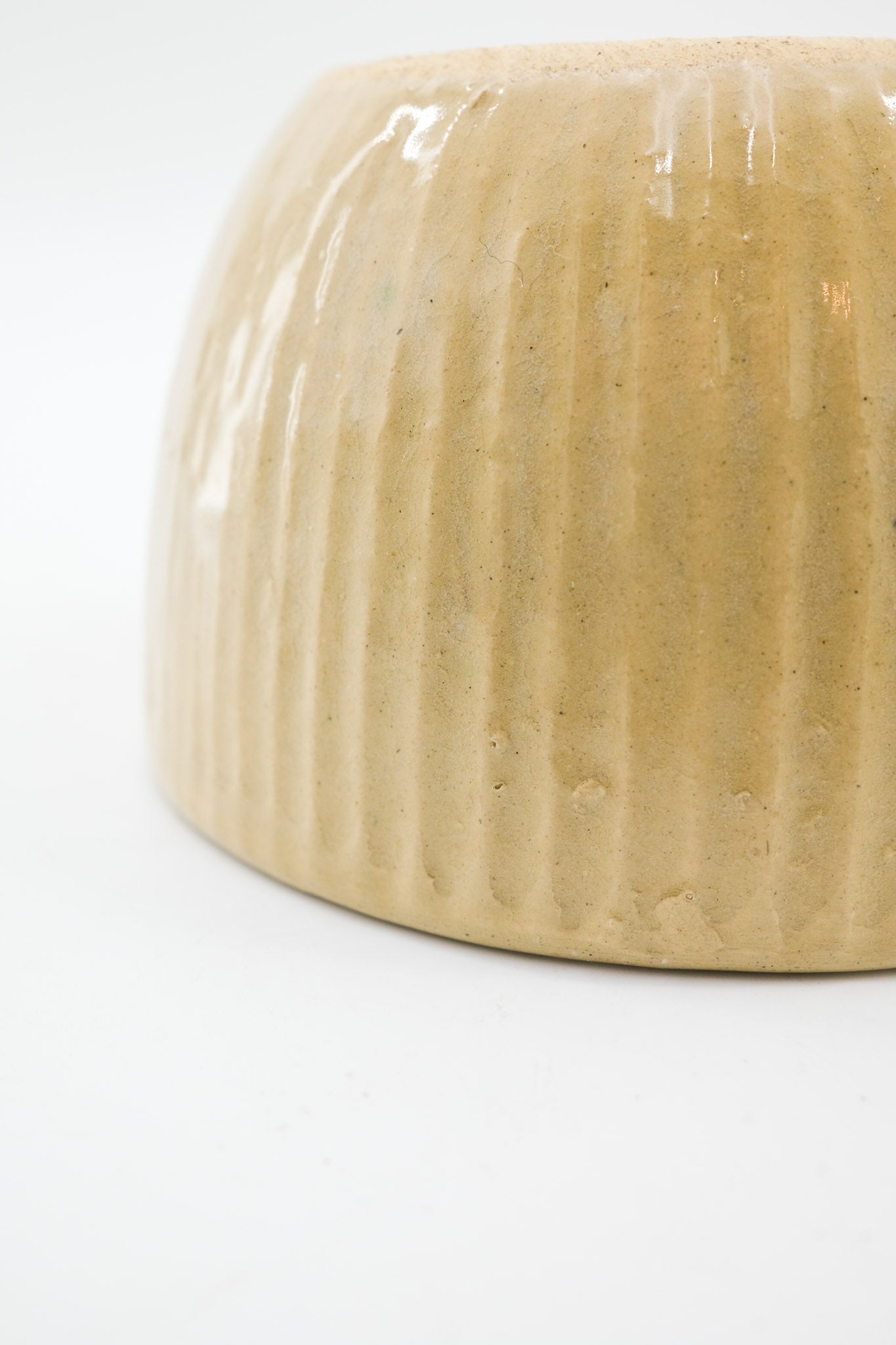 Yellow Ribbed Ceramic Bowl / イエローリブ・セラミックボウル