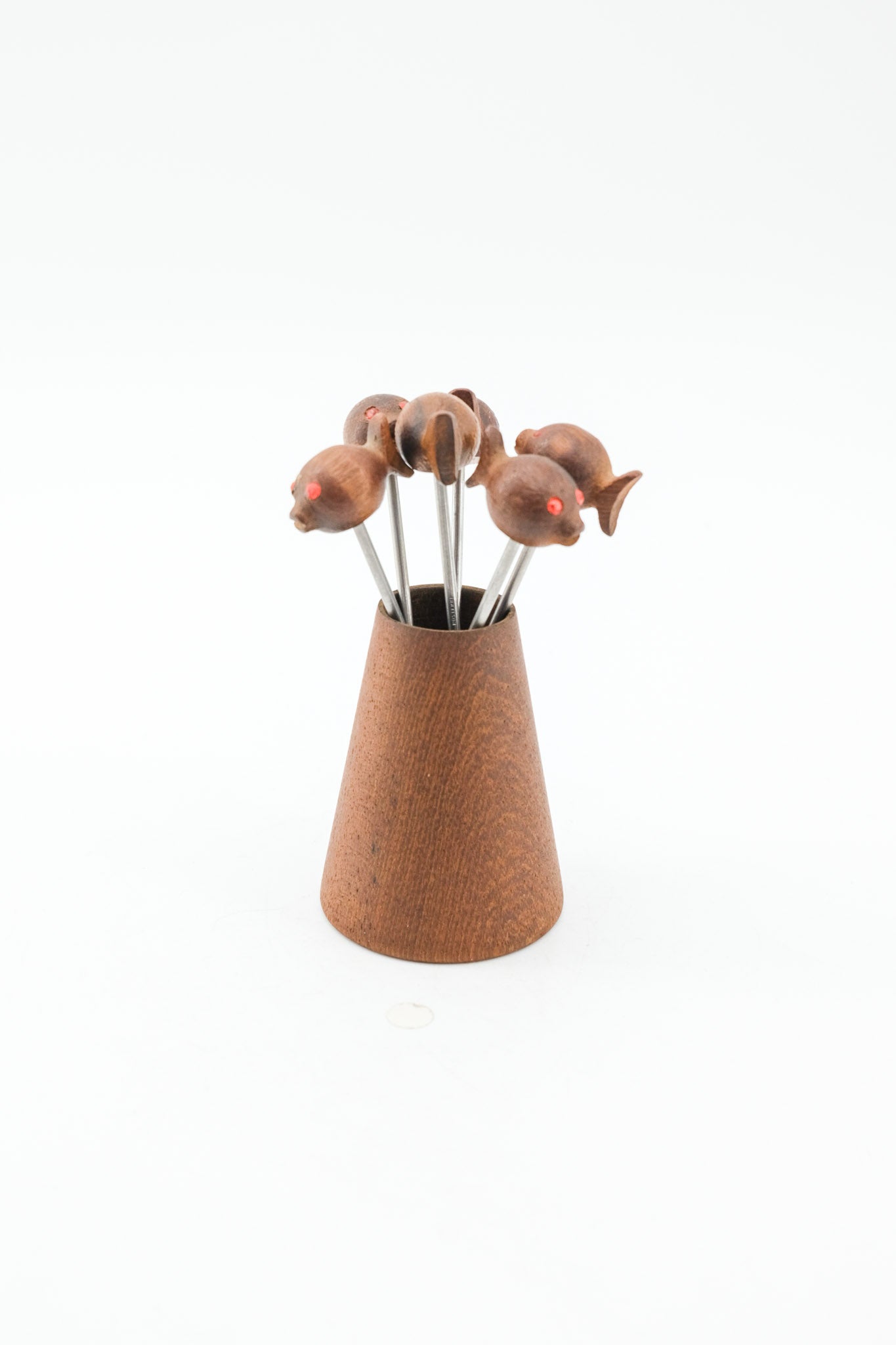 フィッシュモチーフ カクテルピックセット / Vintage Wooden Fish Cocktail Picks Set