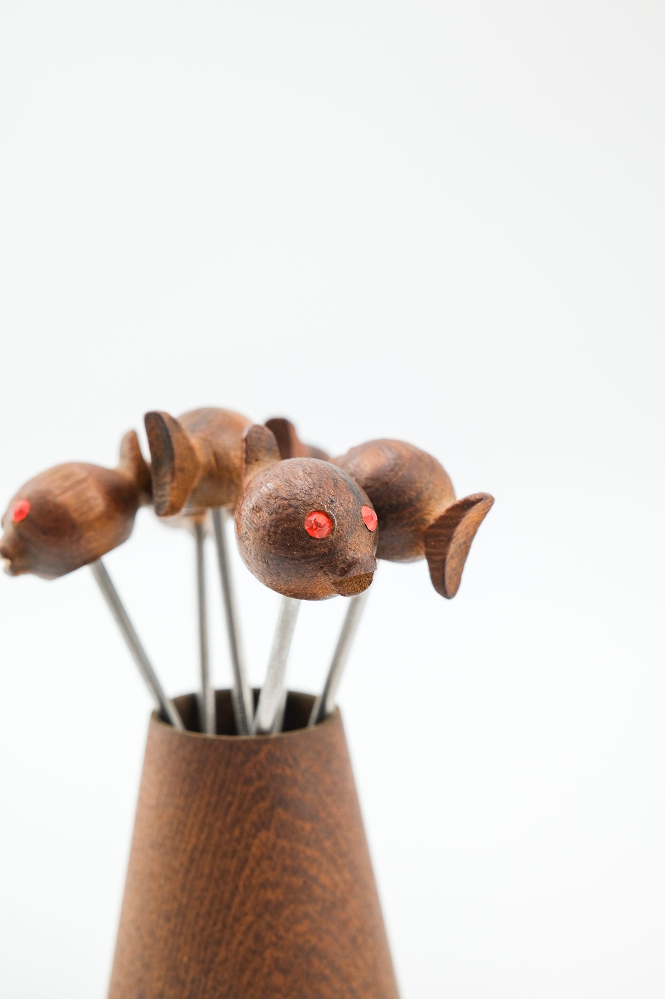 フィッシュモチーフ カクテルピックセット / Vintage Wooden Fish Cocktail Picks Set