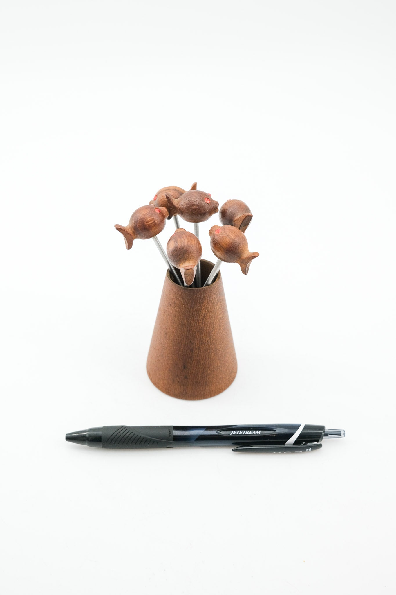 フィッシュモチーフ カクテルピックセット / Vintage Wooden Fish Cocktail Picks Set