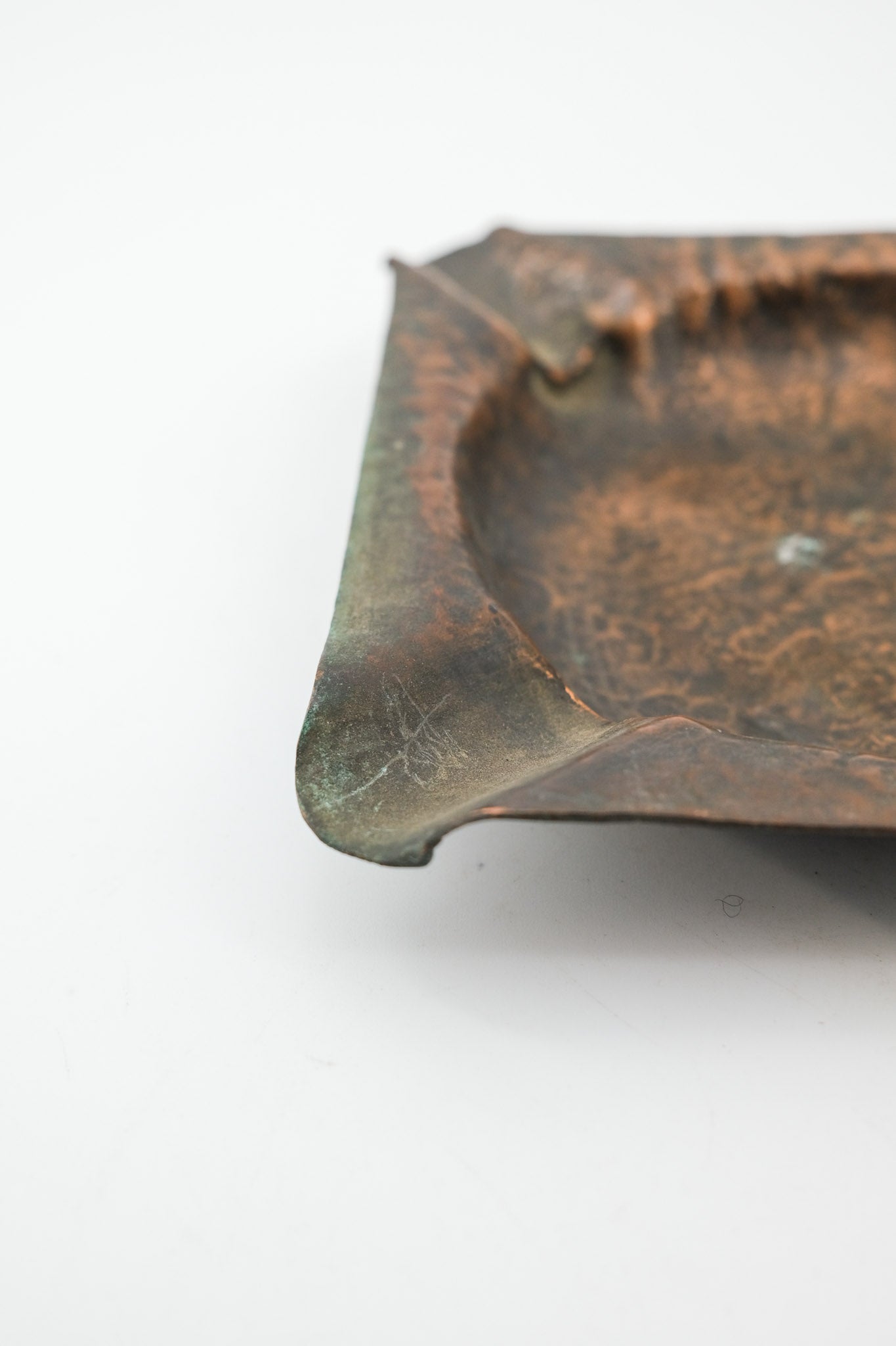hammered copper square ashtray / ハンマード コッパー スクエア アシュトレイ
